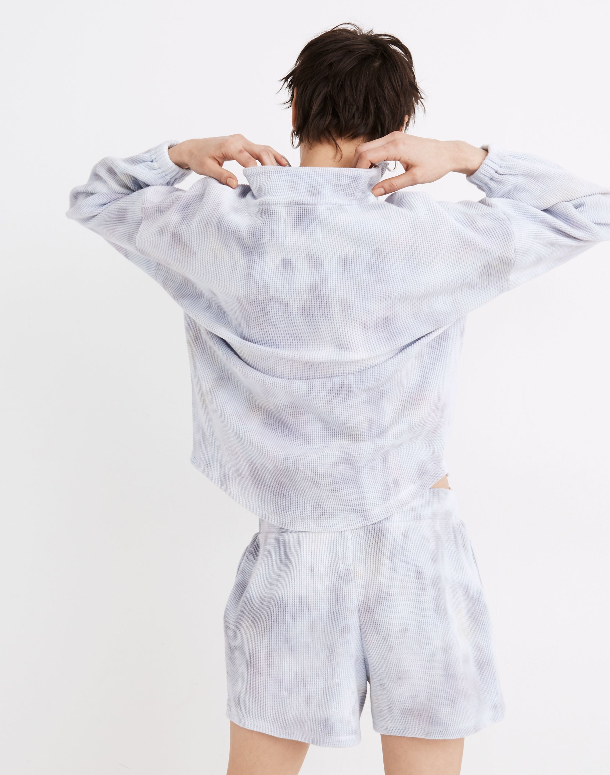 MWL Waffle Half-Zip Shirttail Sweatshirt in Tie-Dye