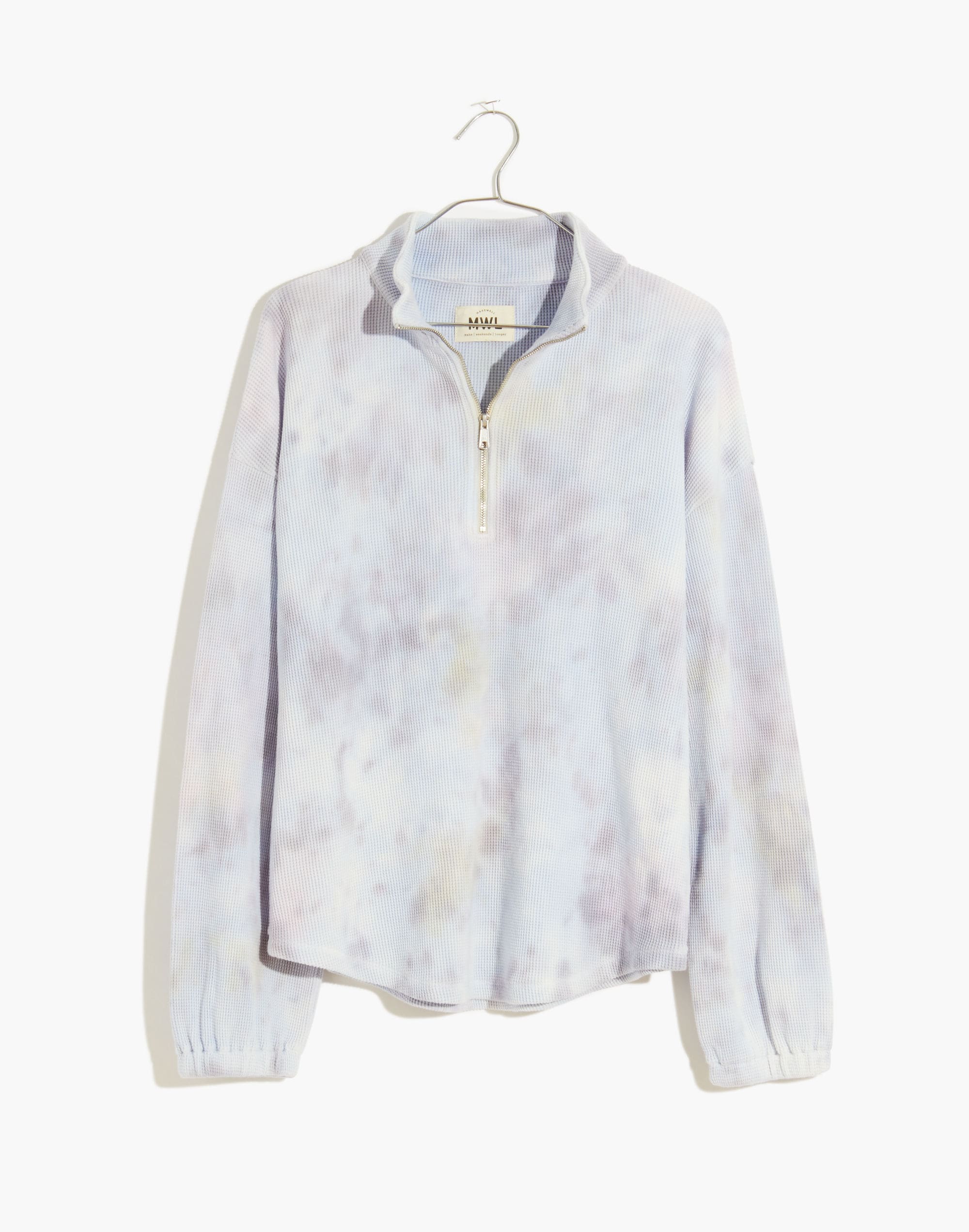 MWL Waffle Half-Zip Shirttail Sweatshirt in Tie-Dye