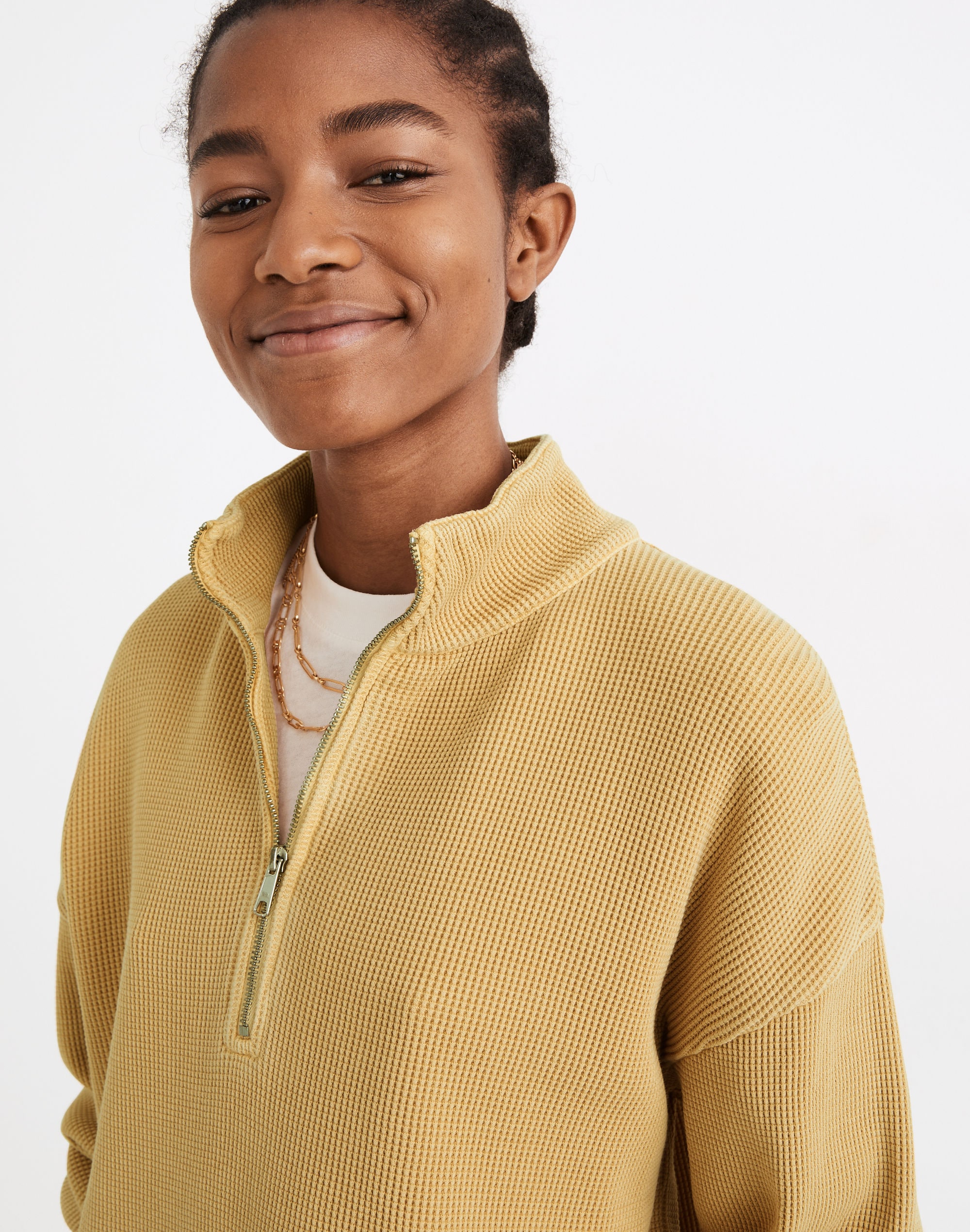 MWL Waffle Half-Zip Shirttail Sweatshirt