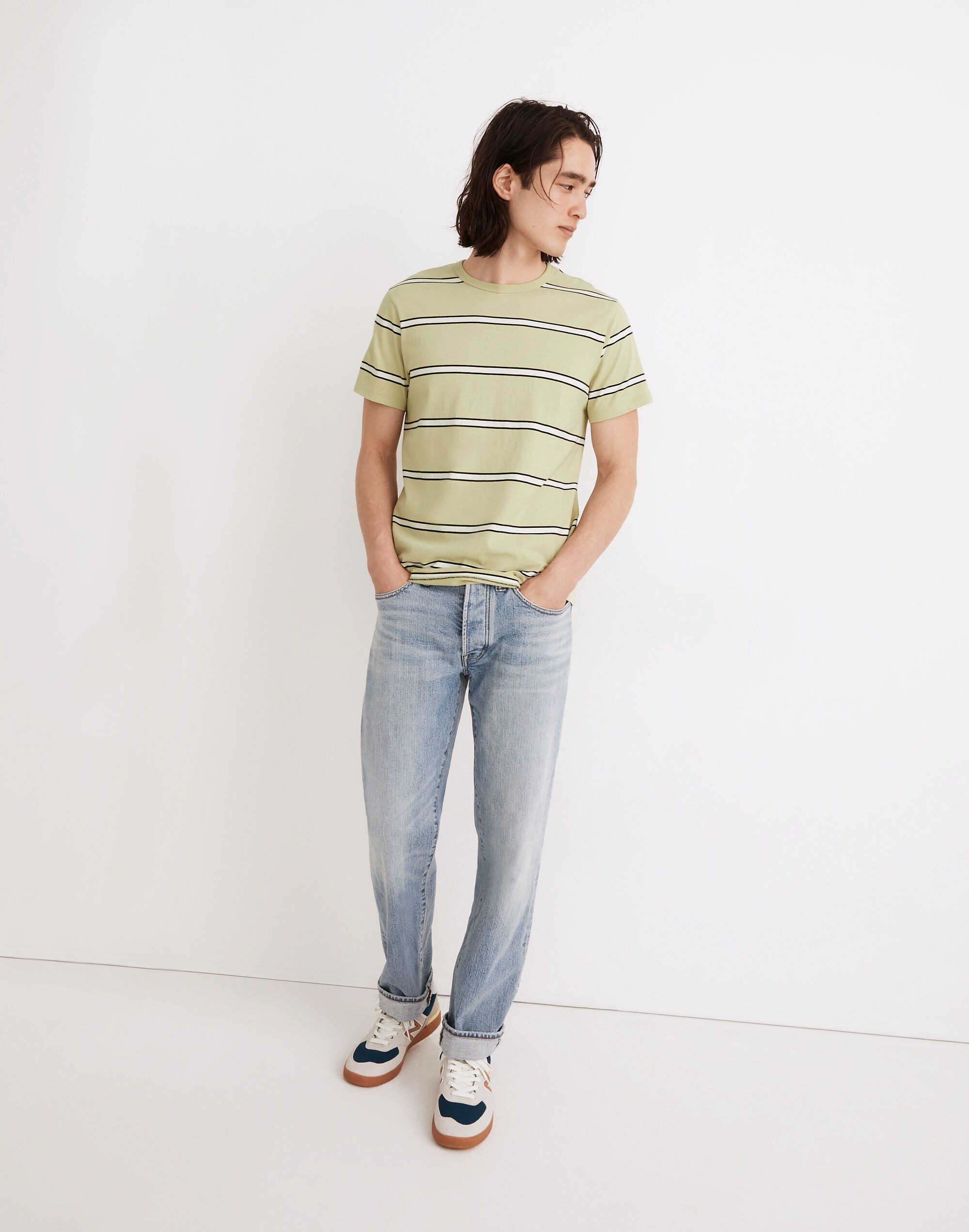 Allday Crewneck Tee in Garrett Stripe