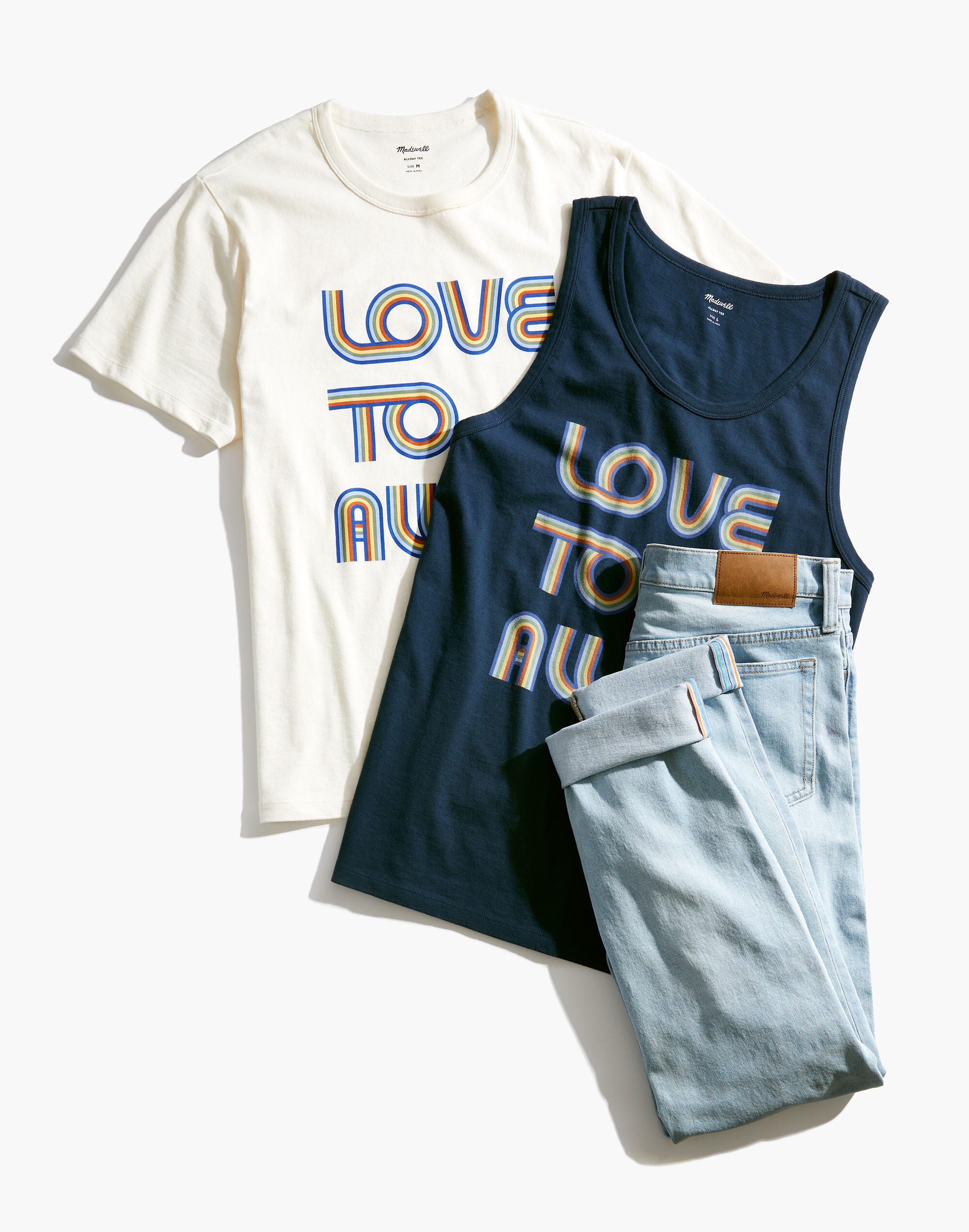 Relaxed Taper Authentic Flex Selvedge Jeans: Rainbow Pride Edition