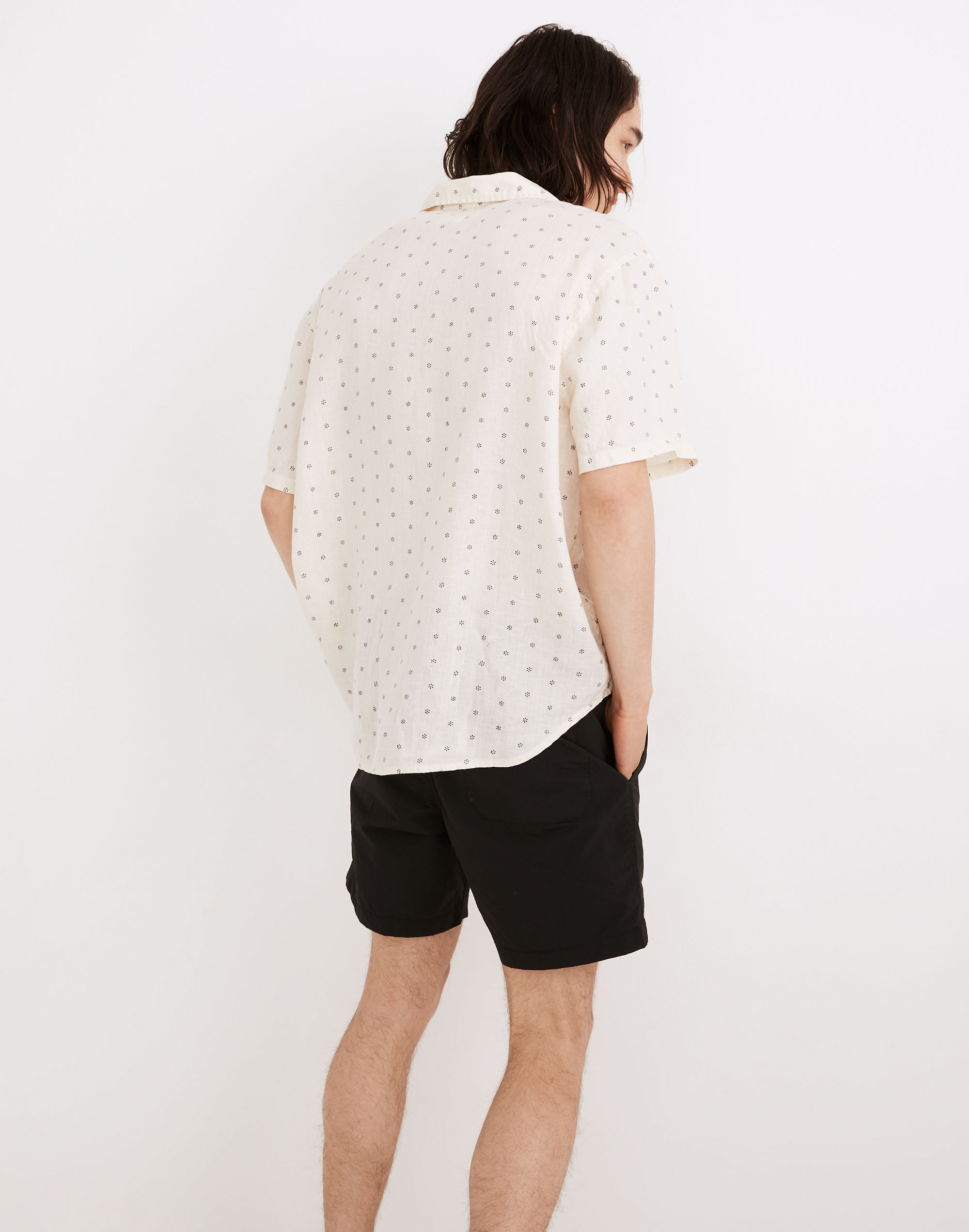 Linen Easy Short-Sleeve Shirt in Print