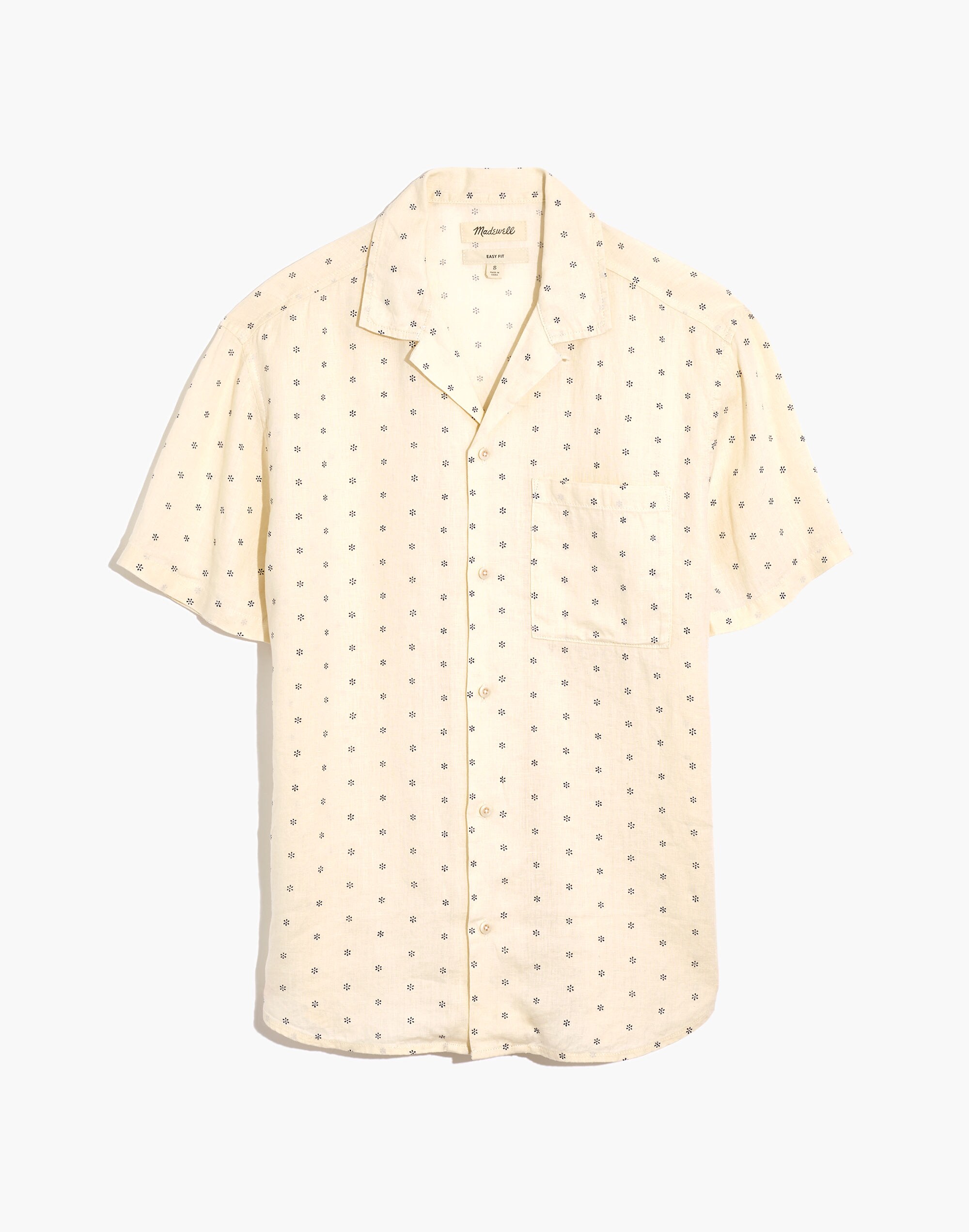 Linen Easy Short-Sleeve Shirt in Print