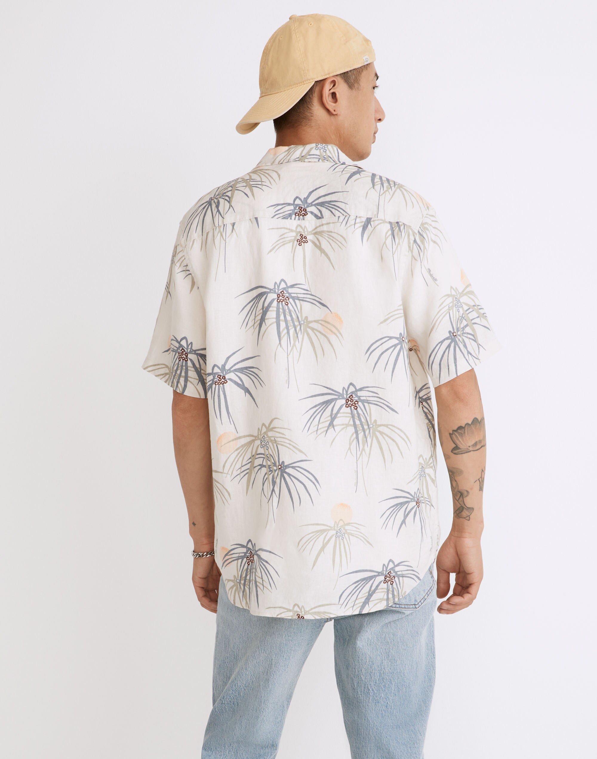 Linen Easy Short-Sleeve Shirt in Print