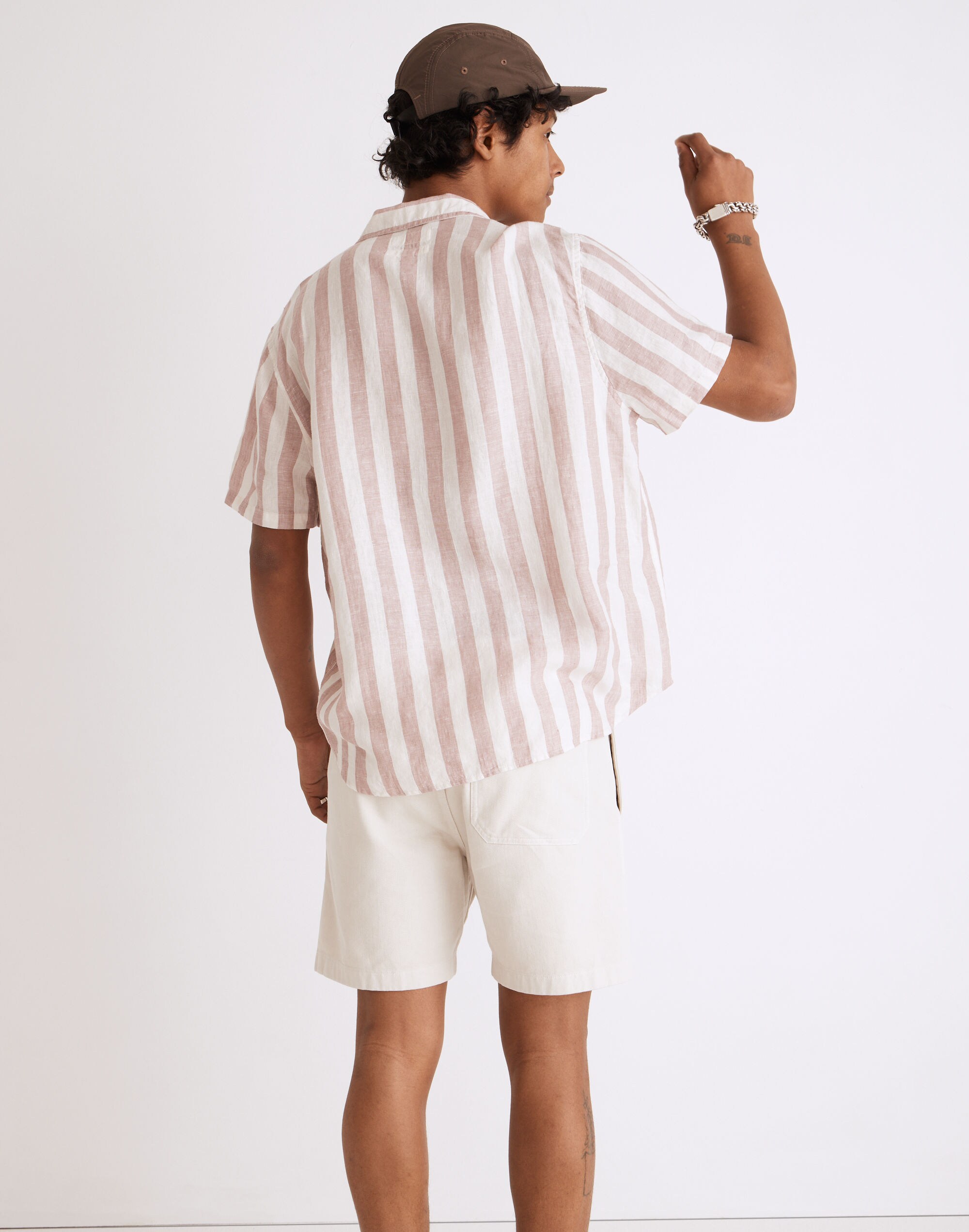 Linen Easy Short-Sleeve Shirt in Print