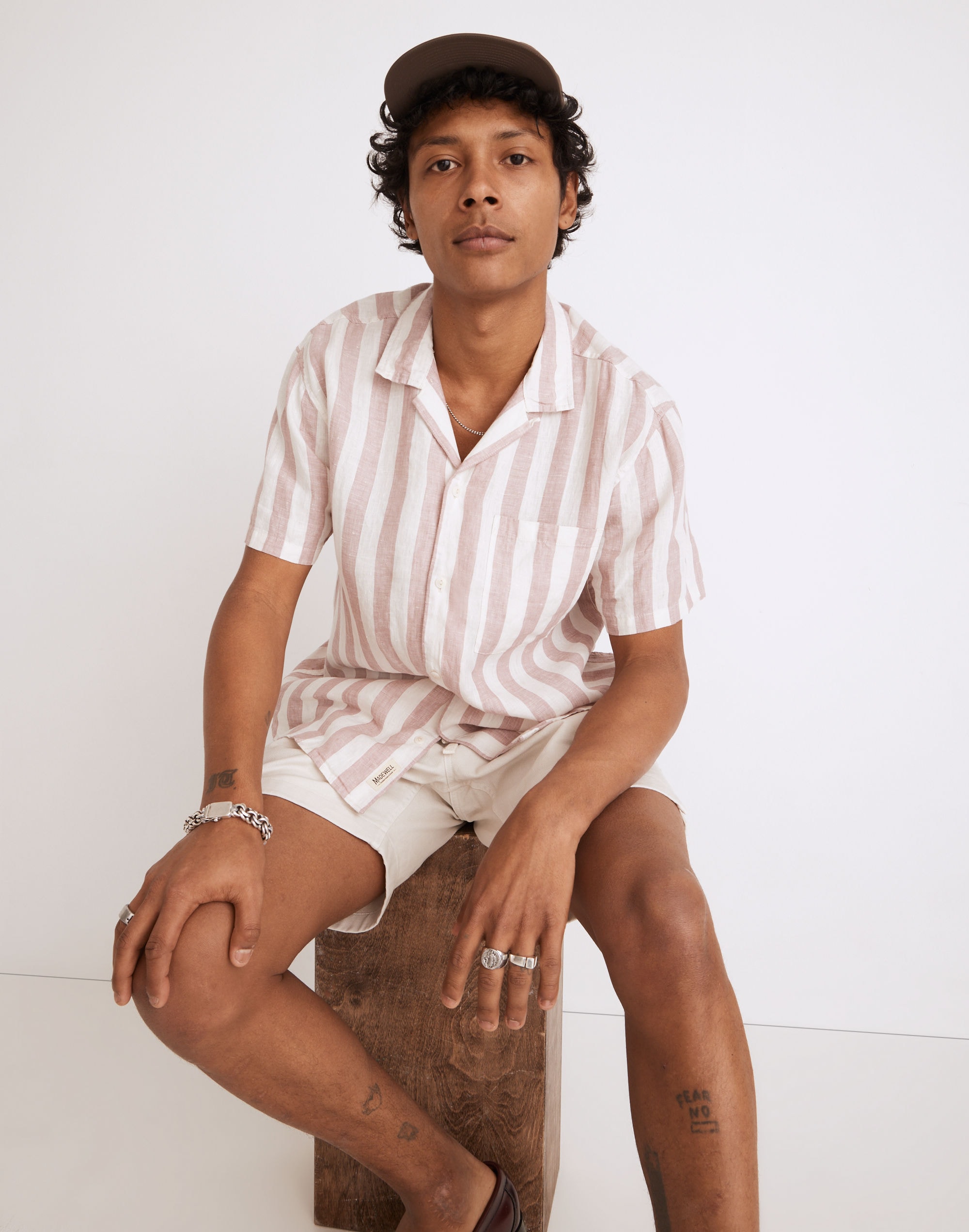 Linen Easy Short-Sleeve Shirt in Print