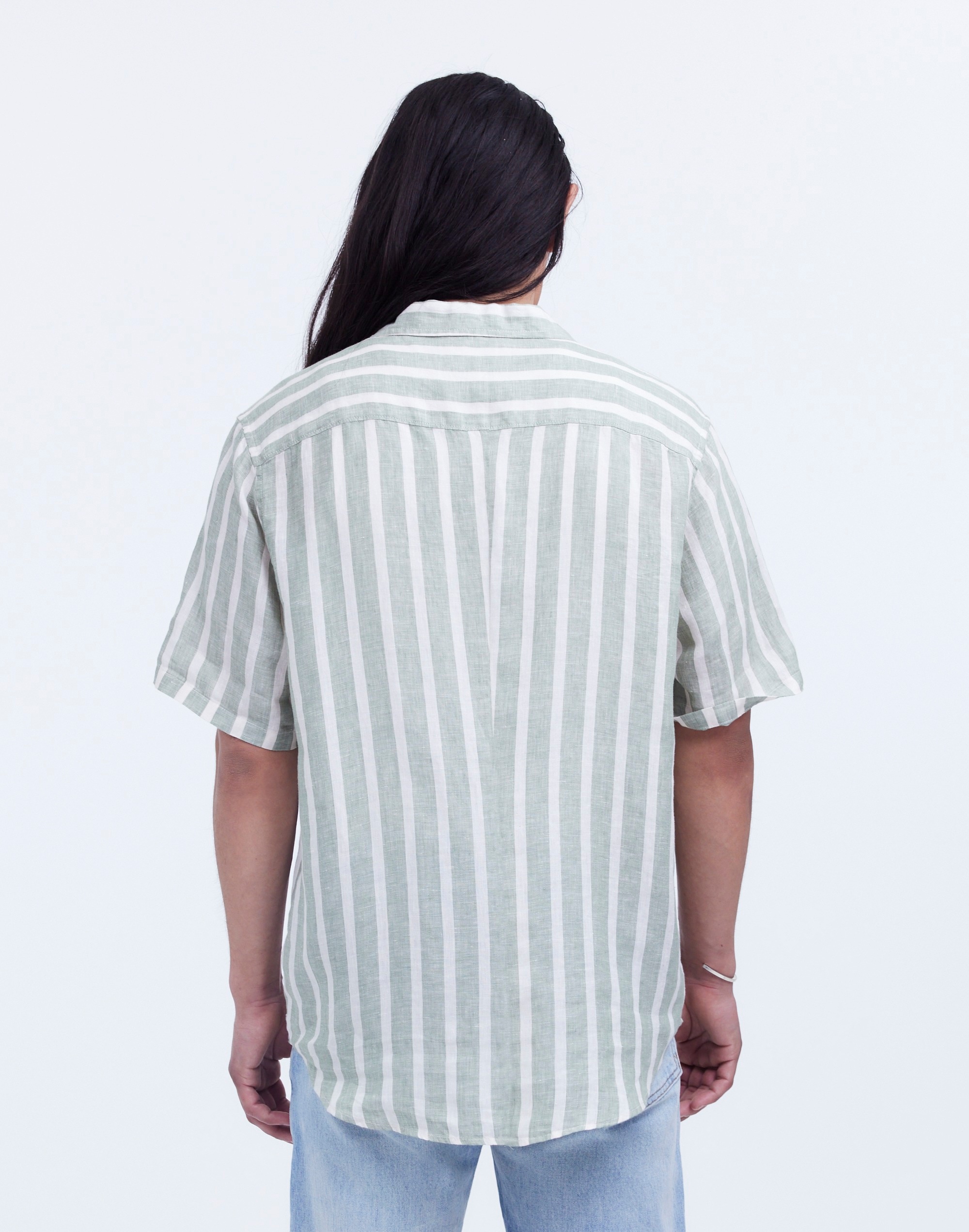 Linen Easy Short-Sleeve Shirt in Print