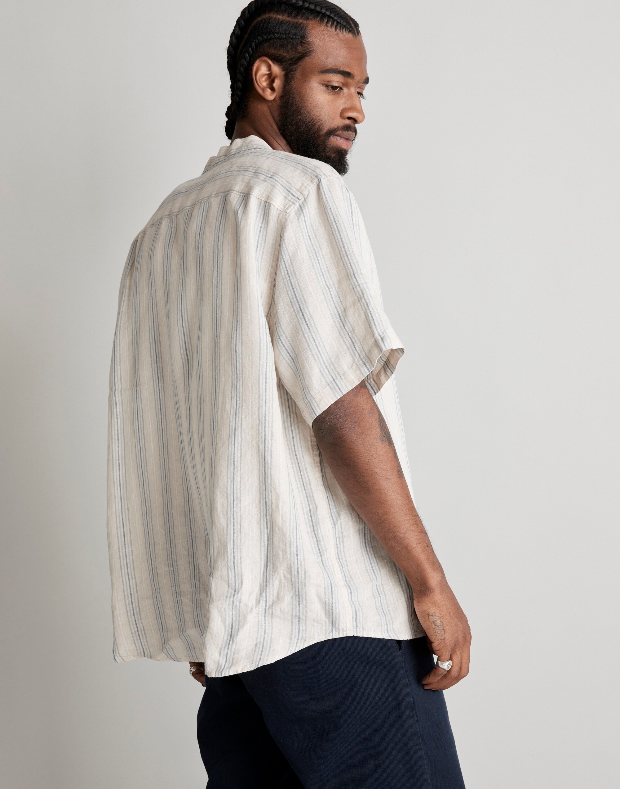 Linen Easy Short-Sleeve Shirt in Print