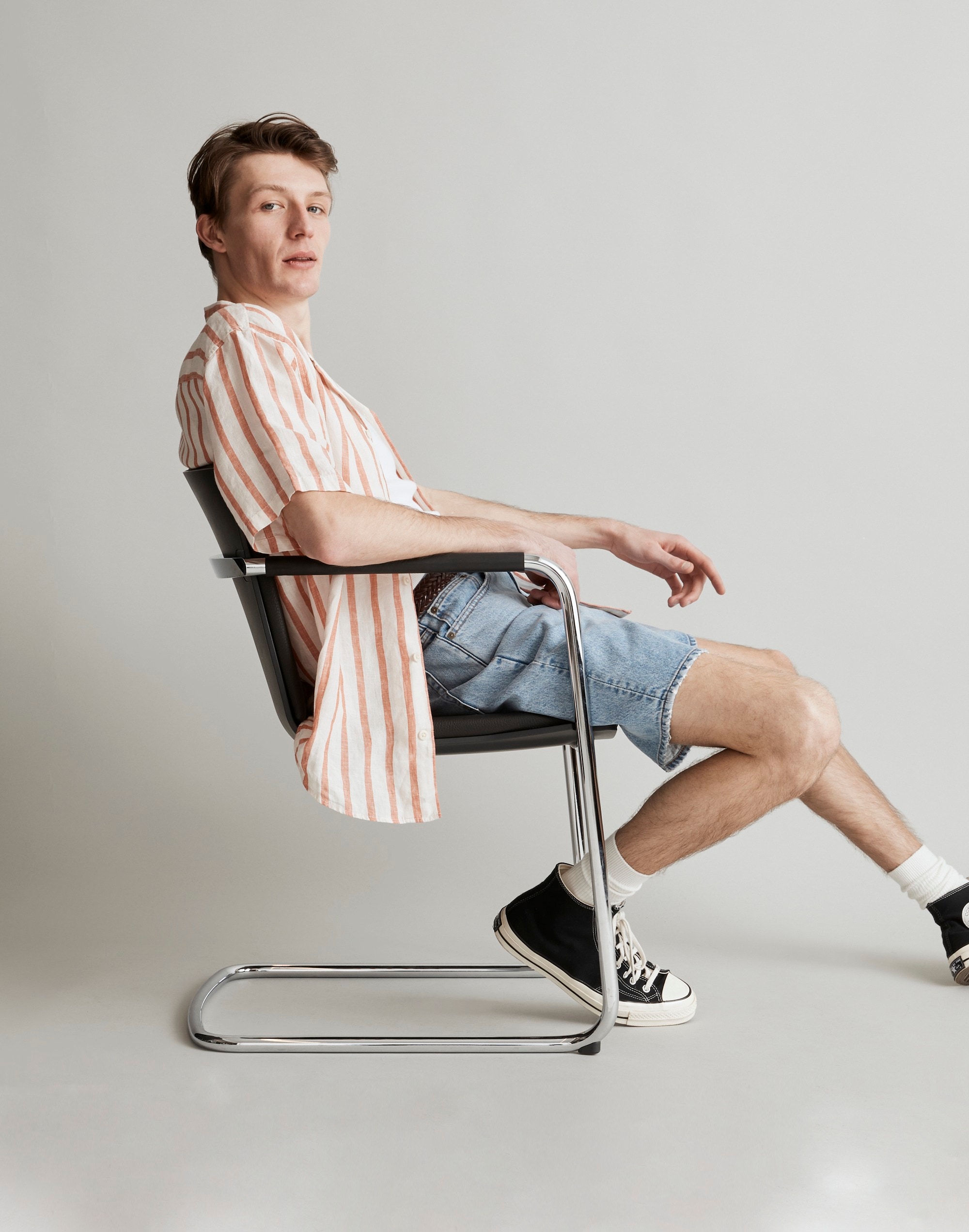 Linen Easy Short-Sleeve Shirt in Print Alternate Image 1