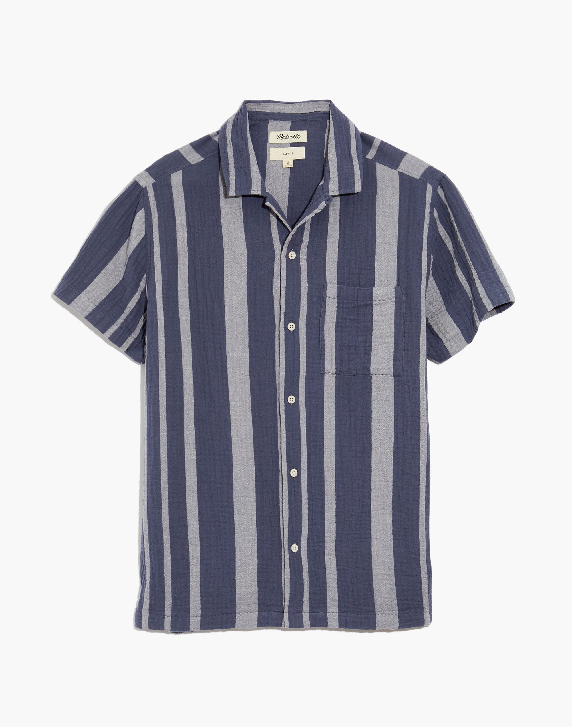 Easy Short-Sleeve Camp Shirt in Emery Stripe