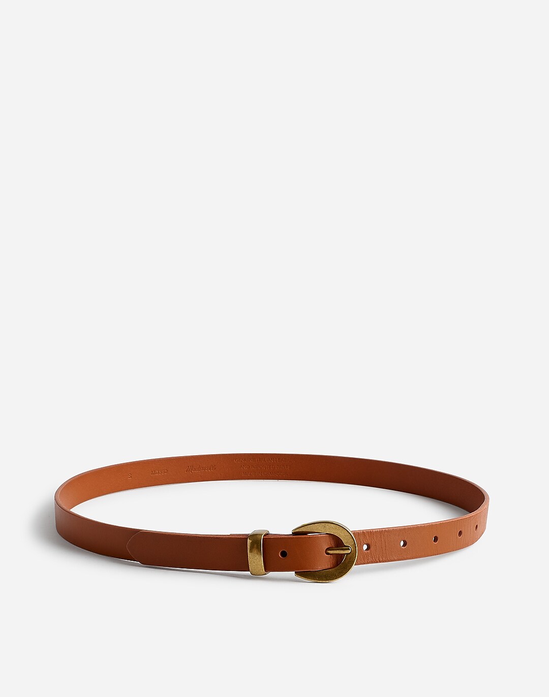 Madewell Chunky Buckle Skinny Leather Belt in Desert Camel - Size S