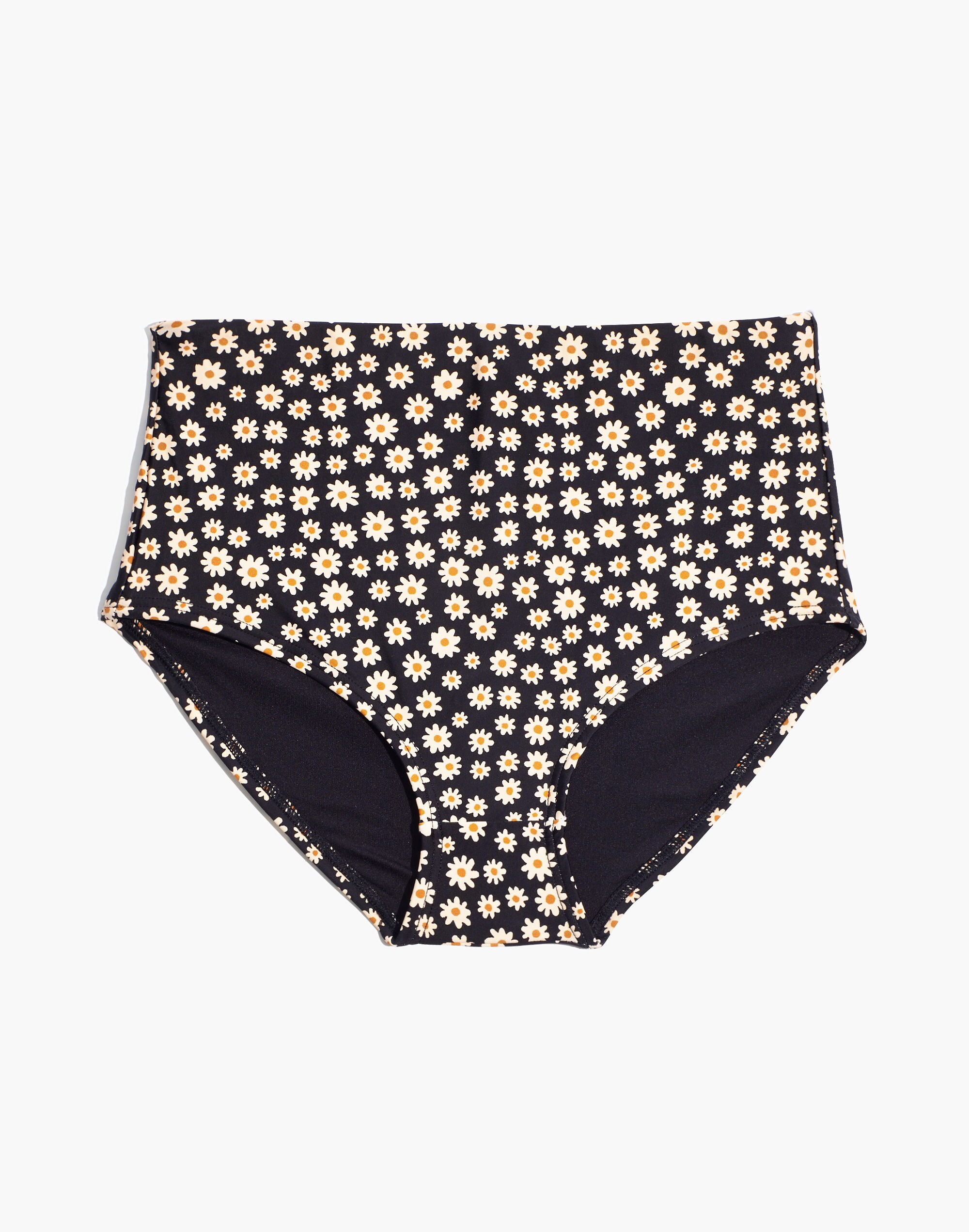 Madewell Second Wave Retro High-Waisted Bikini Bottom in Mod Daisies