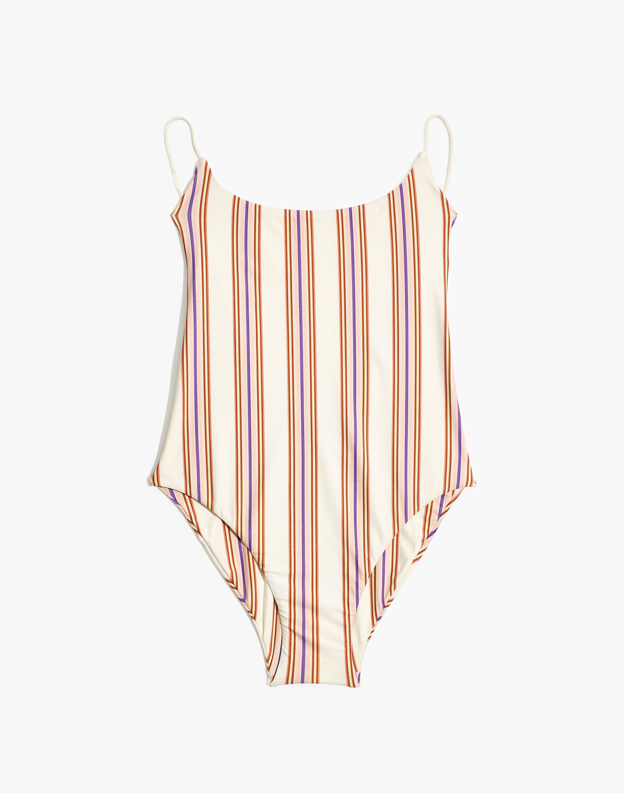 Madewell Second Wave Square-Neck Tank One-Piece Swimsuit in Mayview Stripe