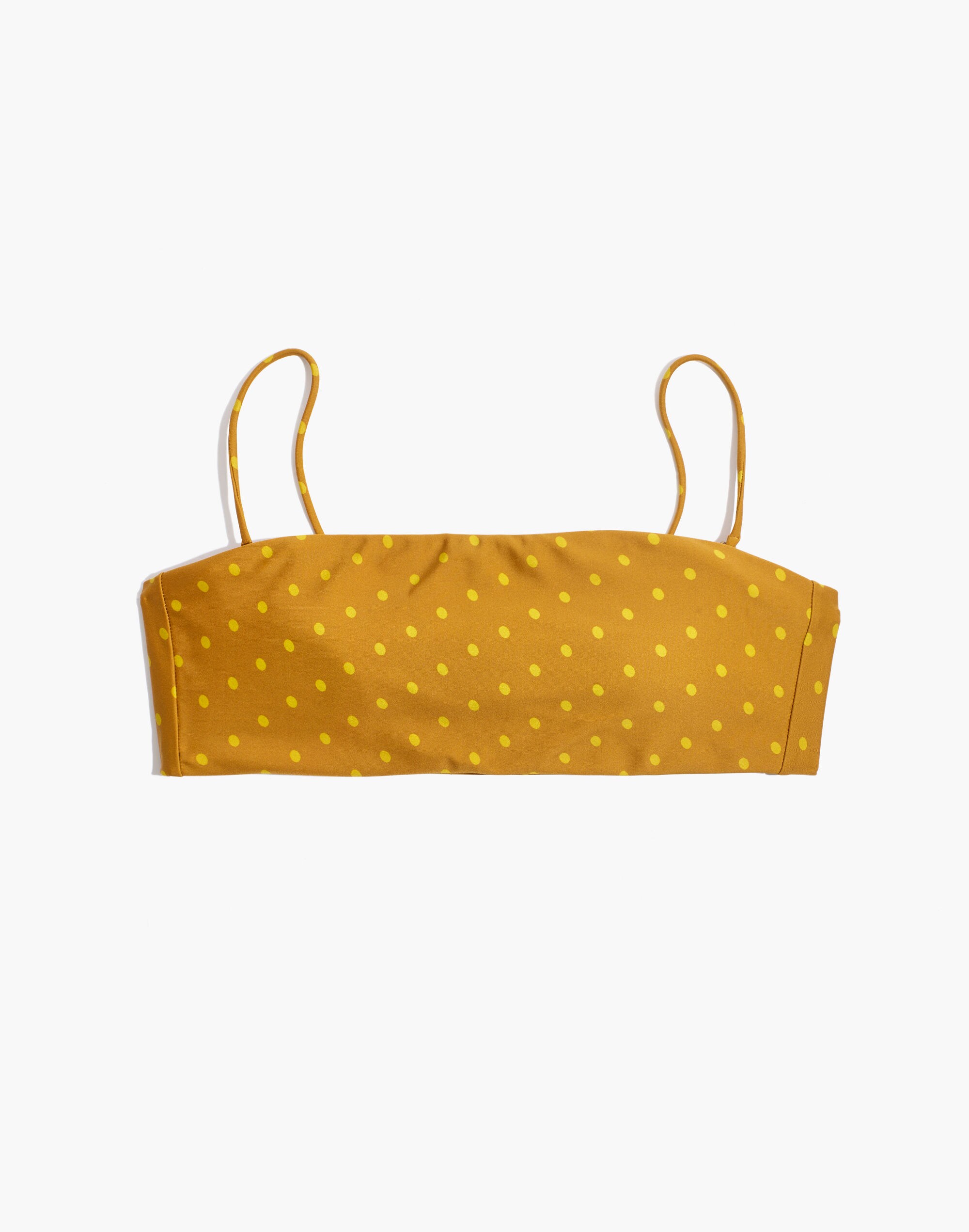 Madewell Second Wave Spaghetti-Strap Bandeau Bikini Top in Polka Dot