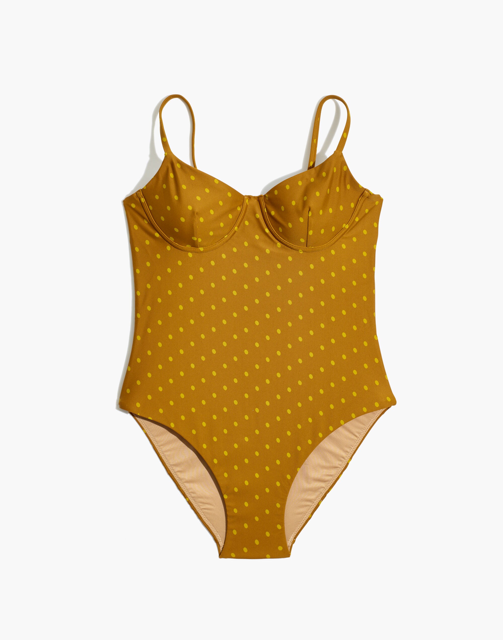 Madewell Second Wave Seamed One-Piece Swimsuit in Polka Dot