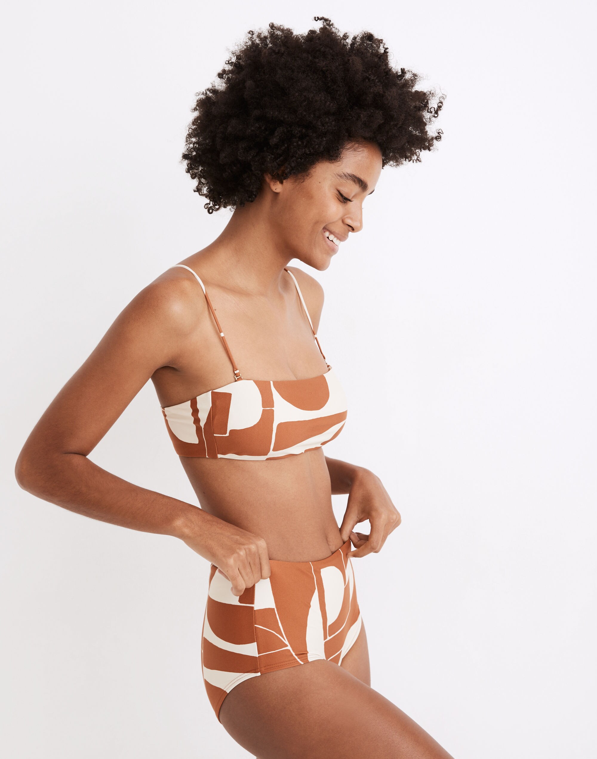 Madewell Second Wave Spaghetti-Strap Bandeau Bikini Top in Shape Series