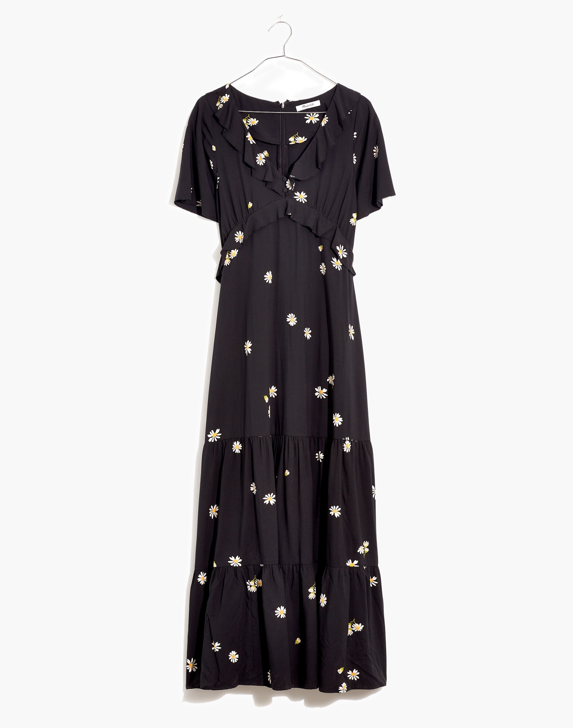 Plus Ruffled Tiered Maxi Dress in Lazy Daisies
