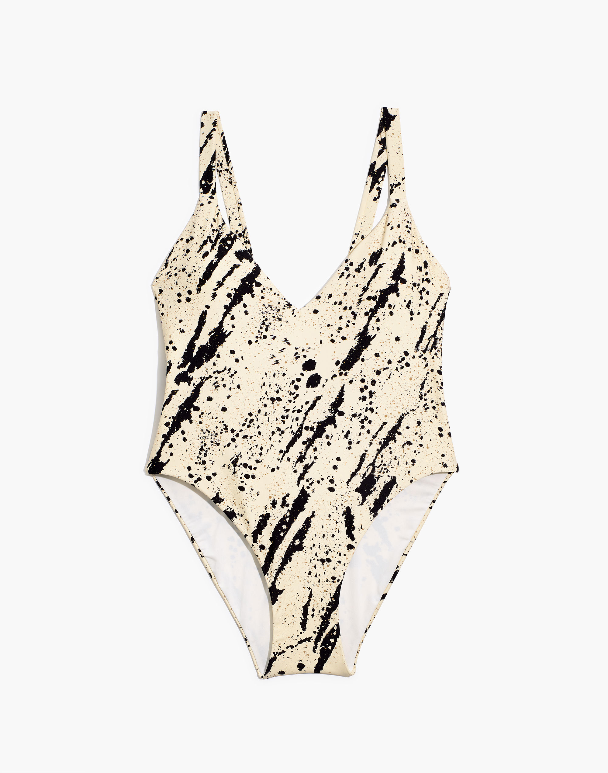 Madewell Second Wave Maillot One-Piece Swimsuit in Speckled Tiger