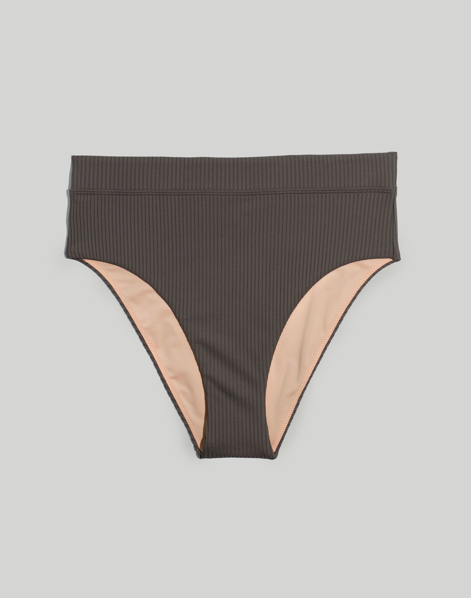 Madewell Second Wave Ribbed High-Cut Bikini Bottom
