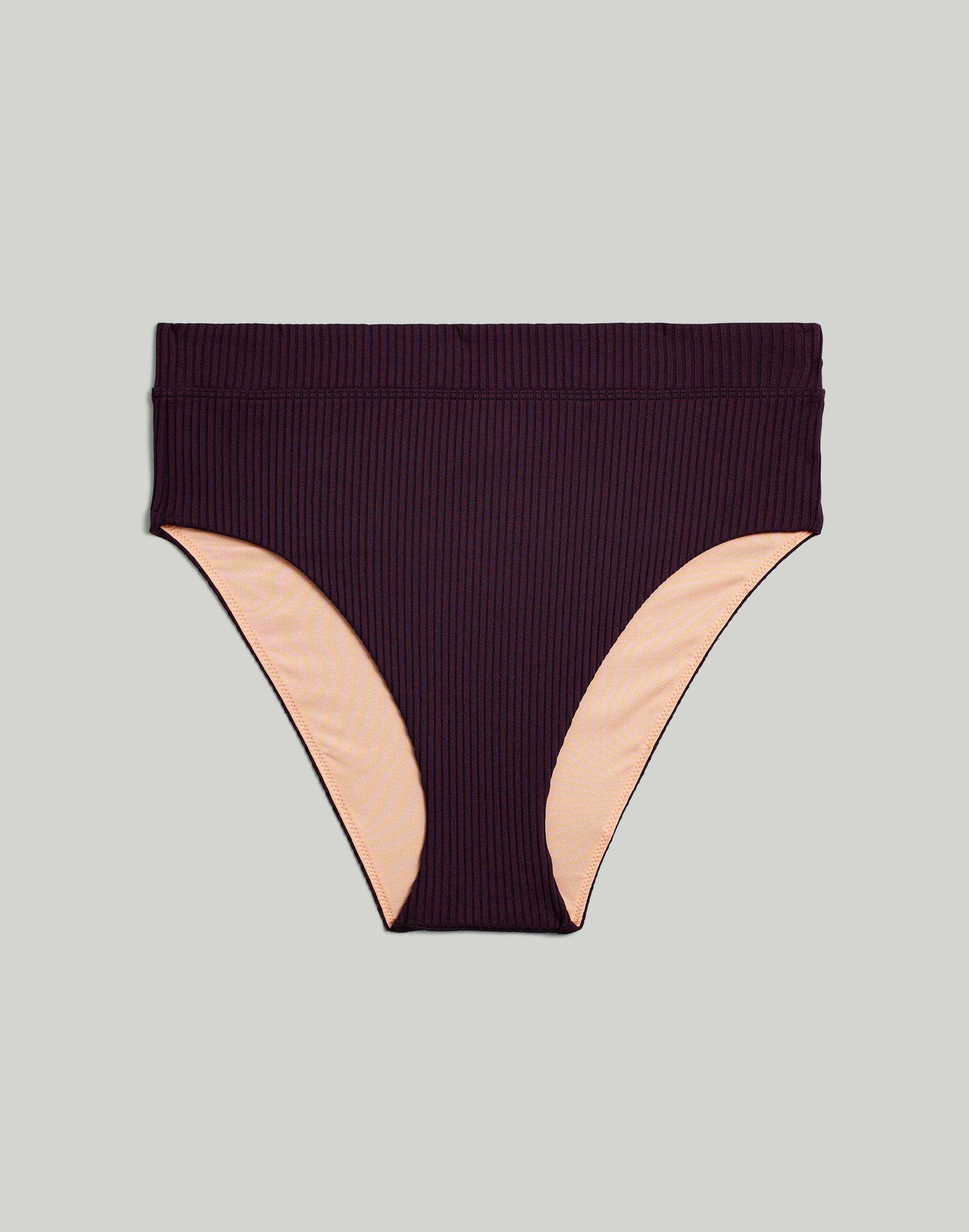 Madewell Second Wave Ribbed High-Cut Bikini Bottom