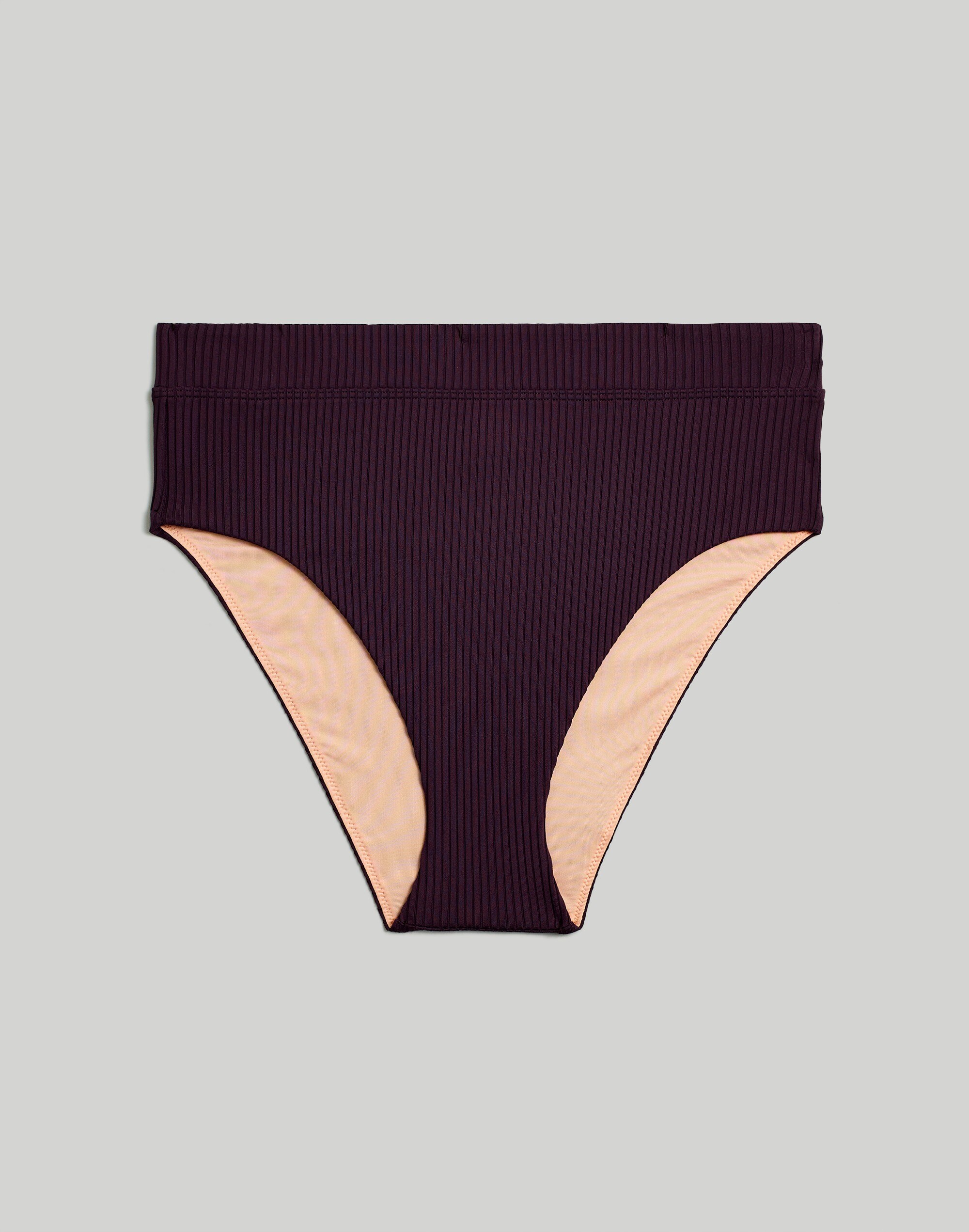 Madewell Second Wave Ribbed High-Cut Bikini Bottom