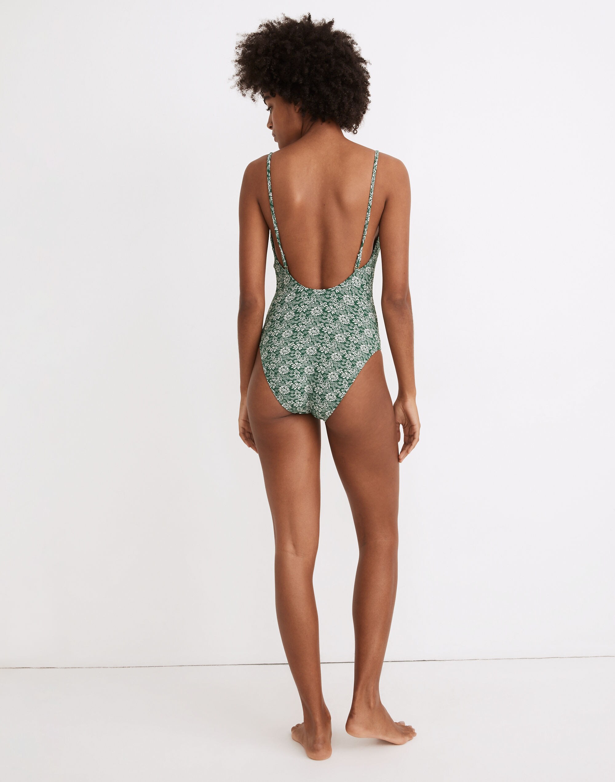 Madewell Jacquard Tie-Front One-Piece Swimsuit