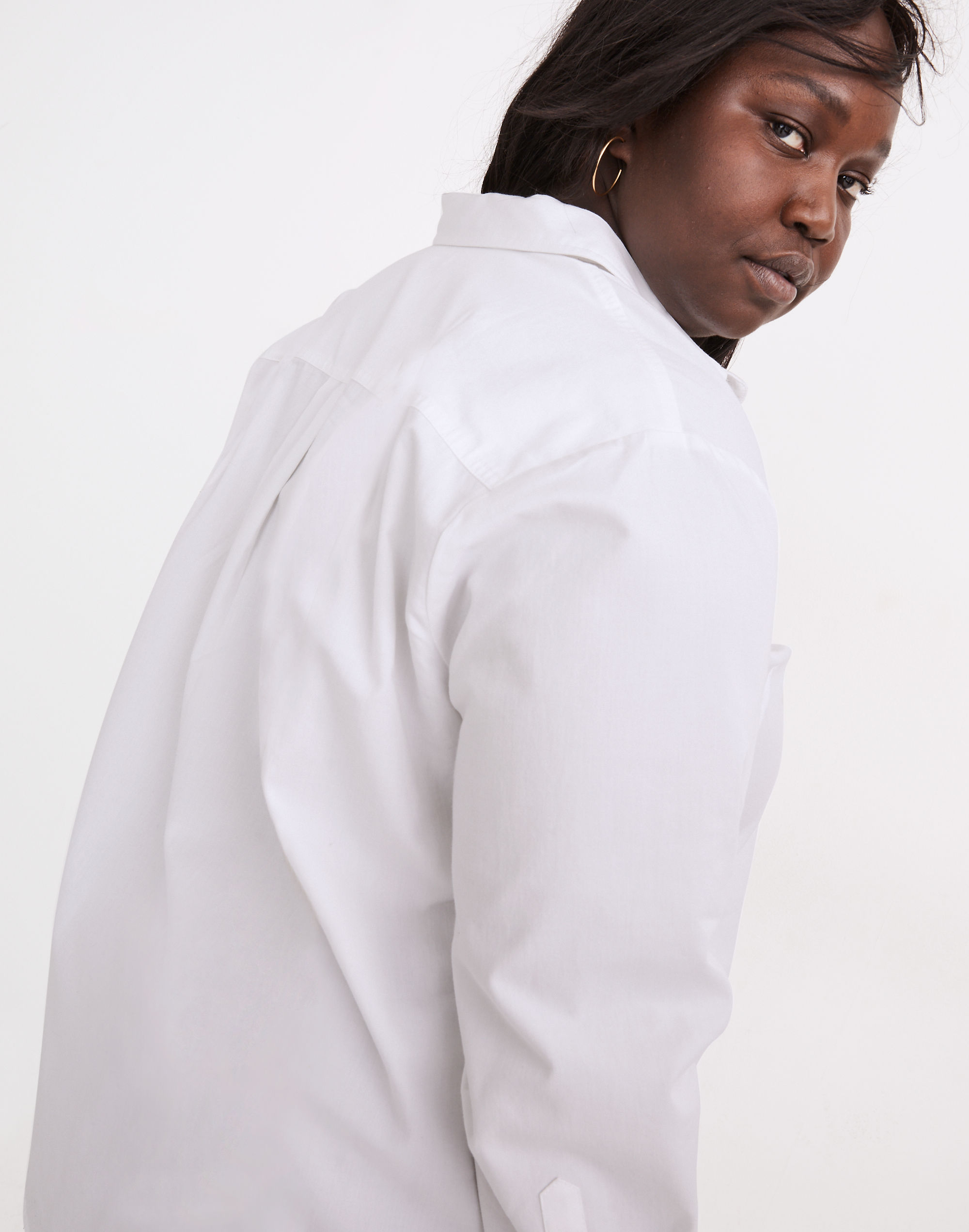 Plus Side-Button Oversized Ex-Boyfriend Shirt