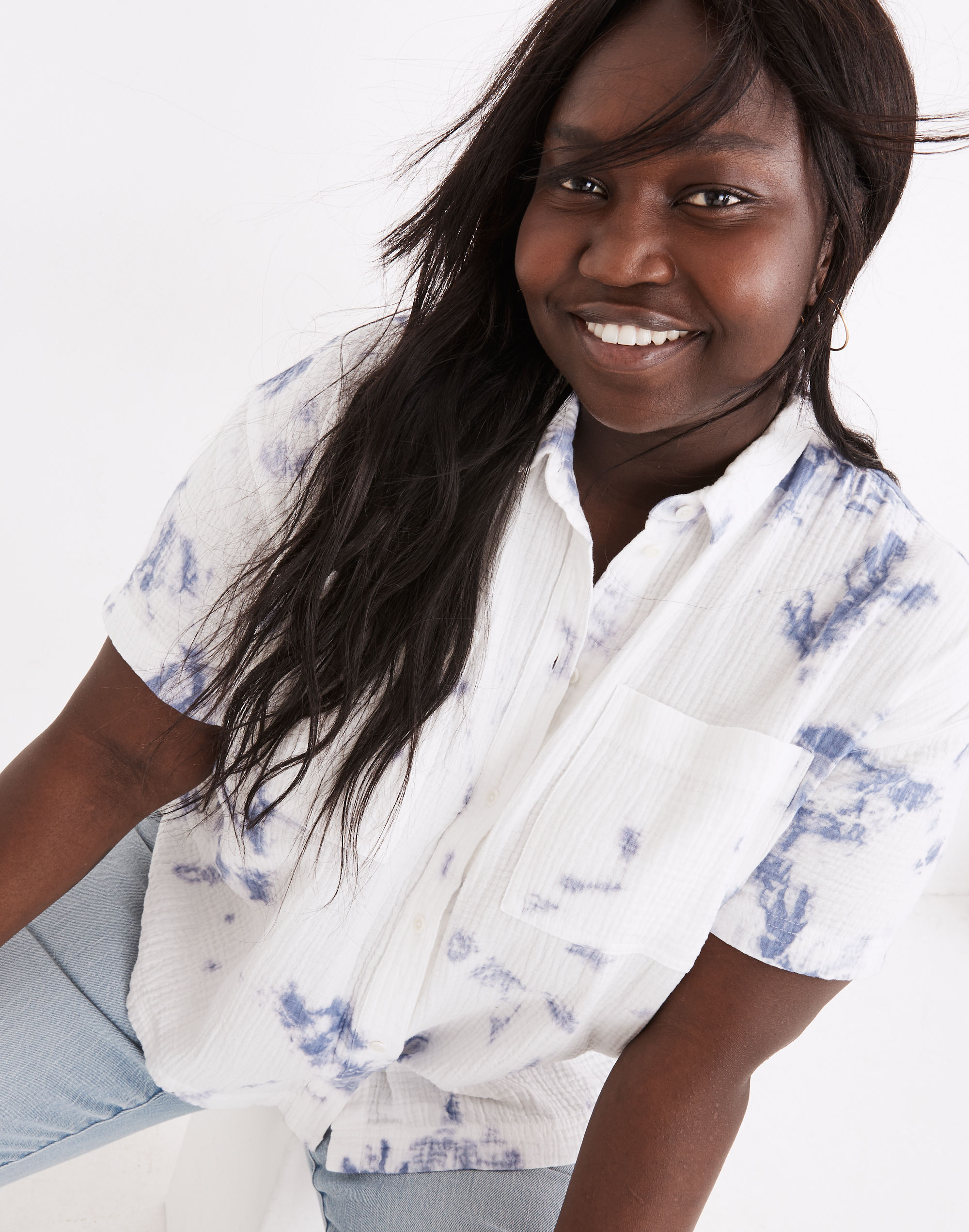 Plus Lightspun Beachside Shirt in Tie-Dye