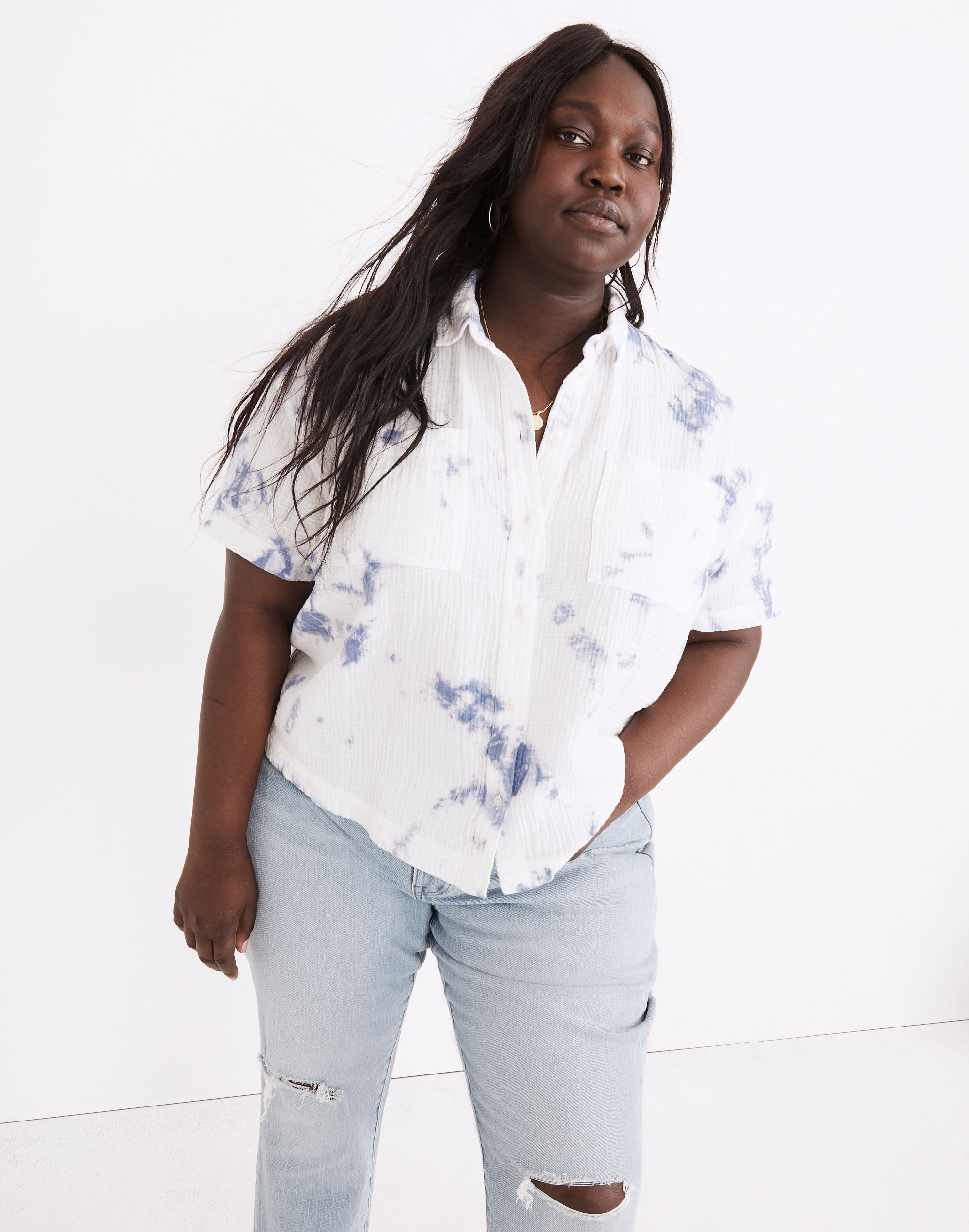 Plus Lightspun Beachside Shirt in Tie-Dye