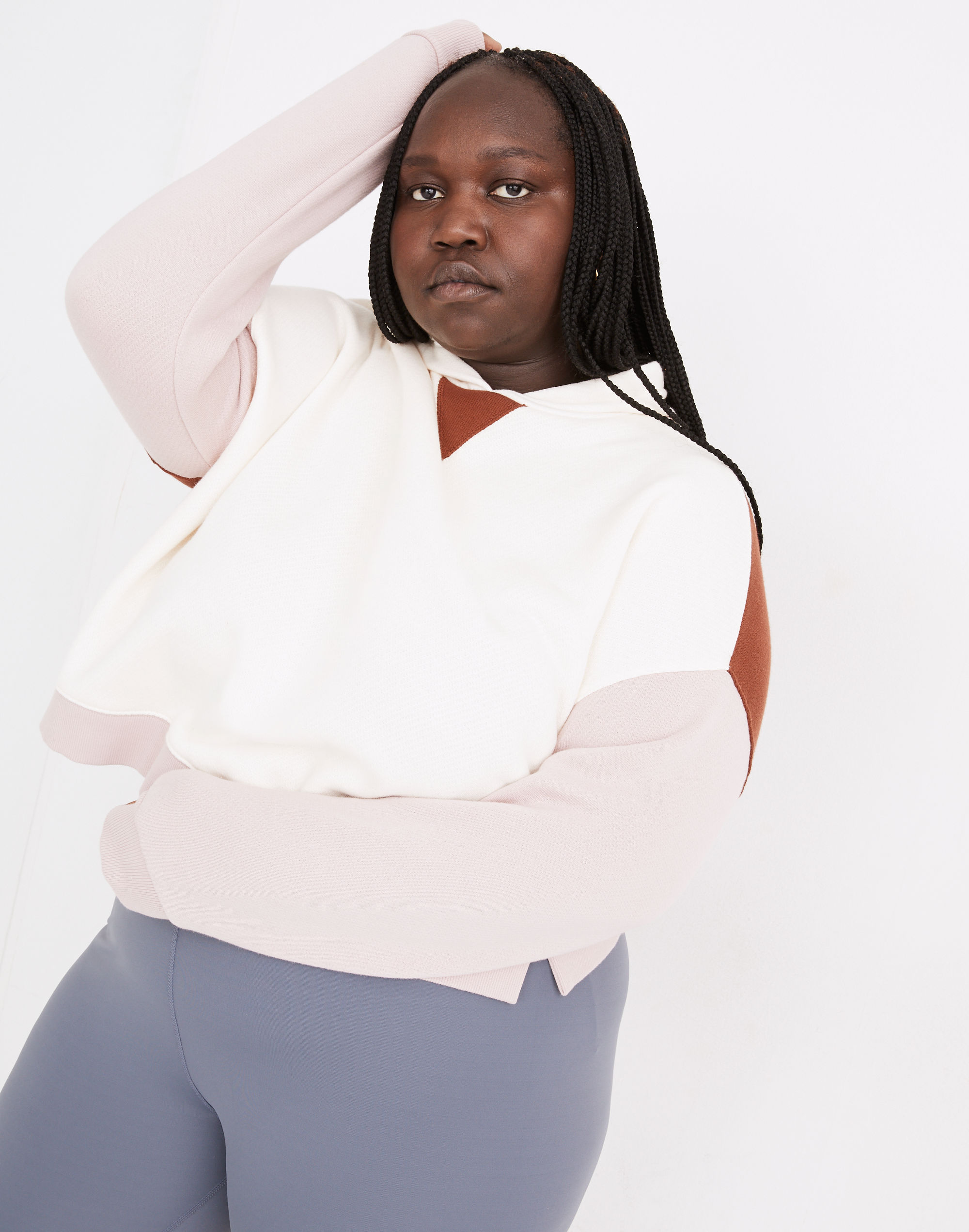 Plus MWL Airyterry Cropped Forward-Seam Hoodie Sweatshirt