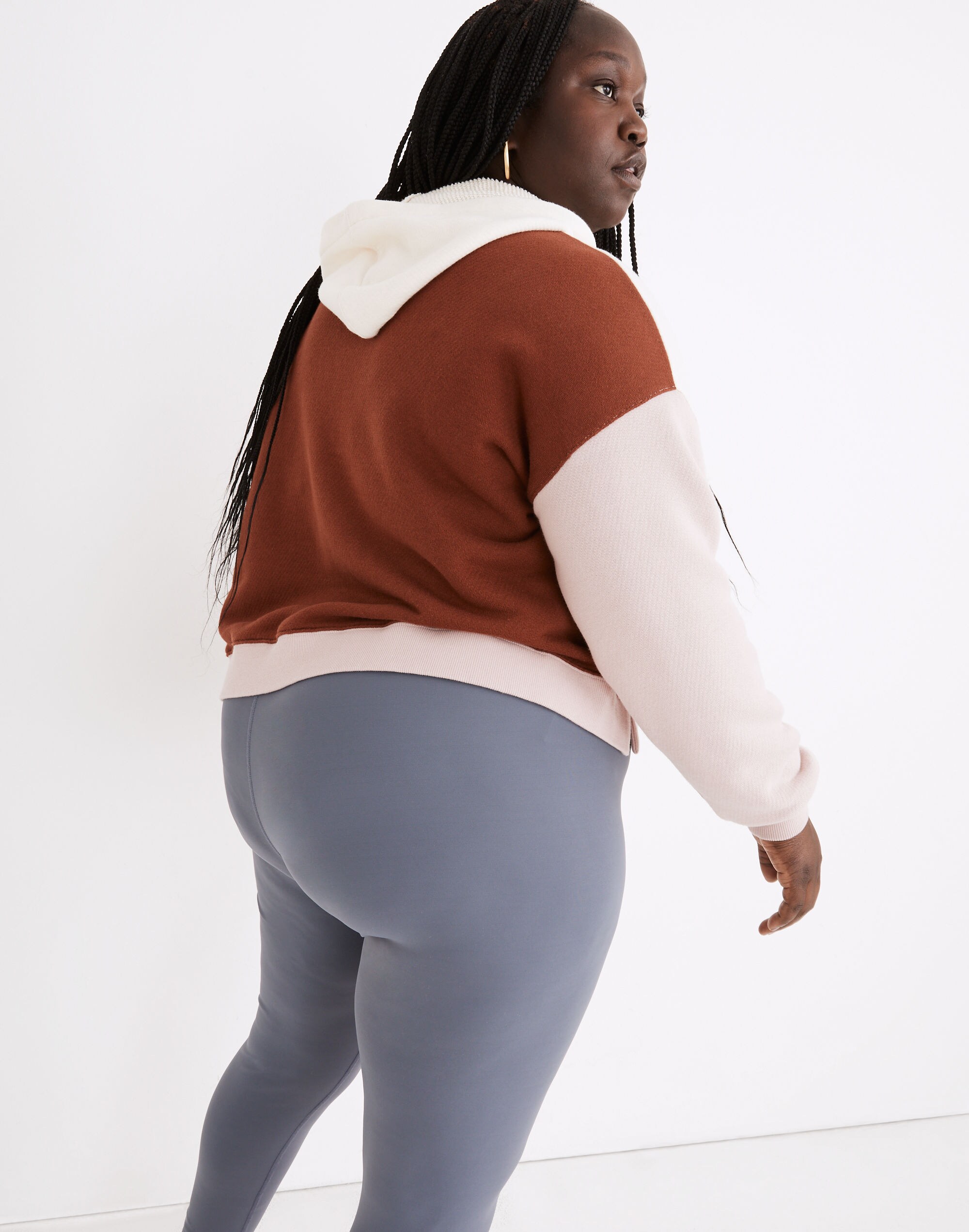 Plus MWL Airyterry Cropped Forward-Seam Hoodie Sweatshirt
