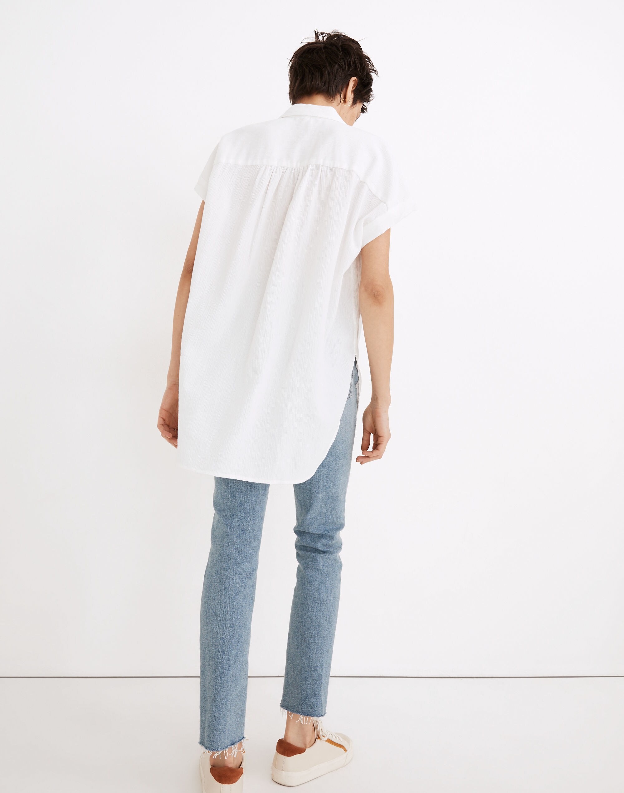 Crinkle Gauze Central Tunic Shirt