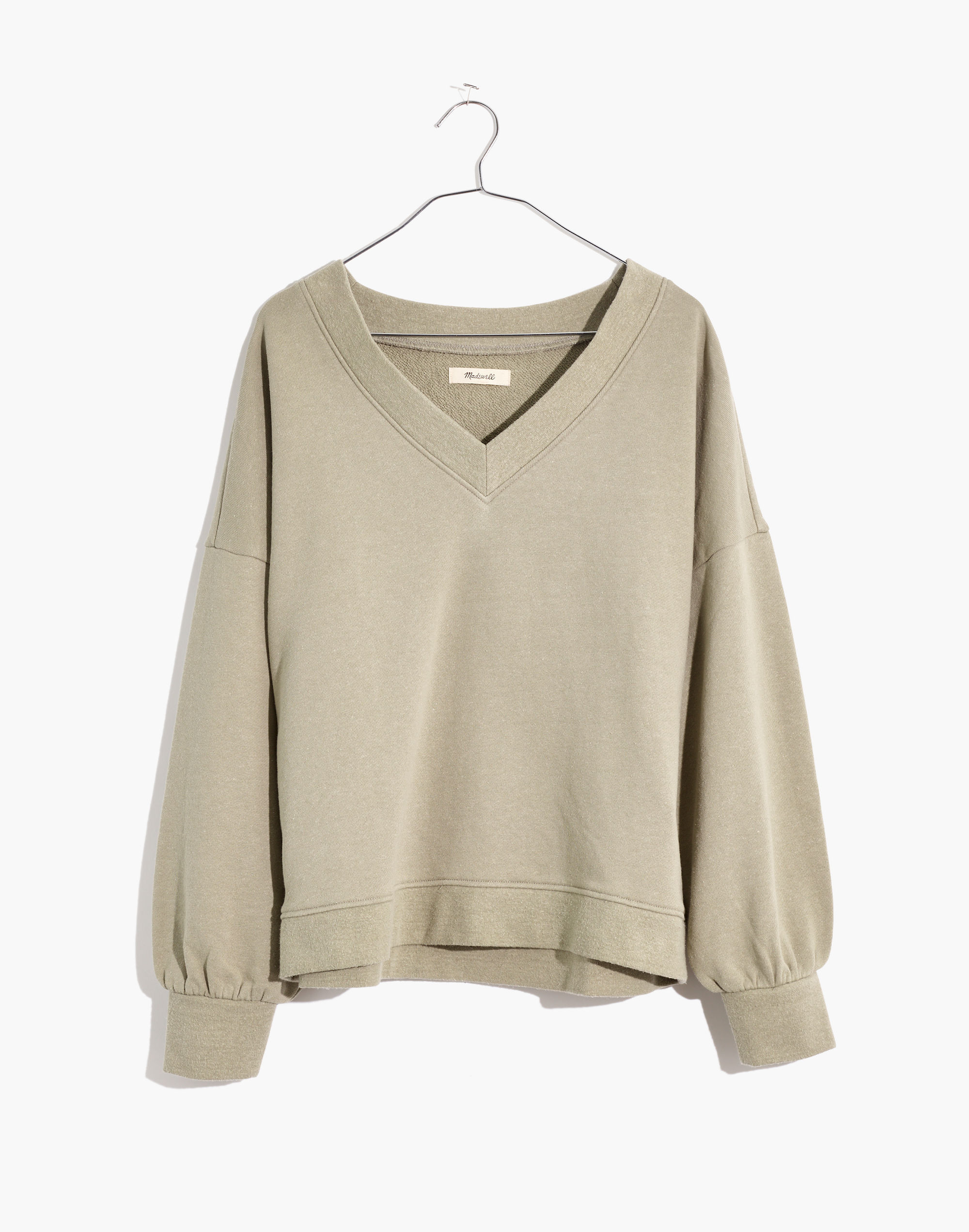 Plus Hemp-Cotton V-Neck Sweatshirt