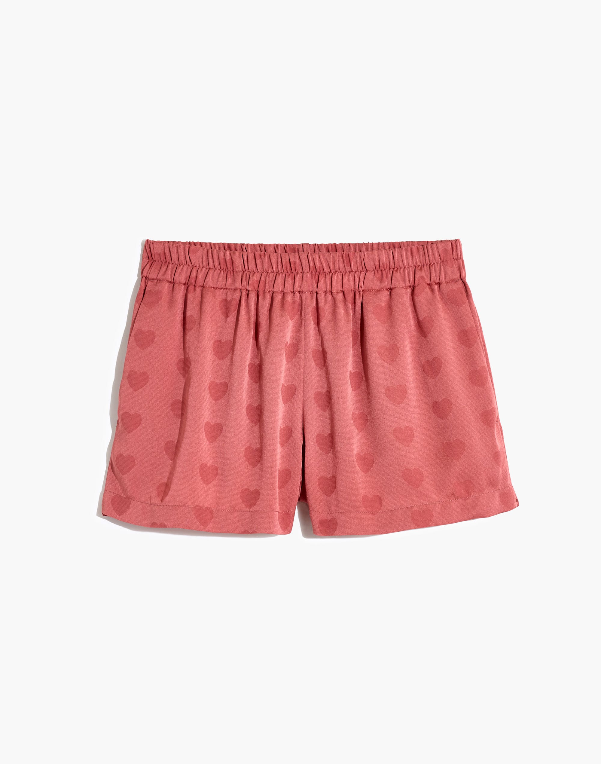 Heart Jacquard Oversized Pajama Shorts
