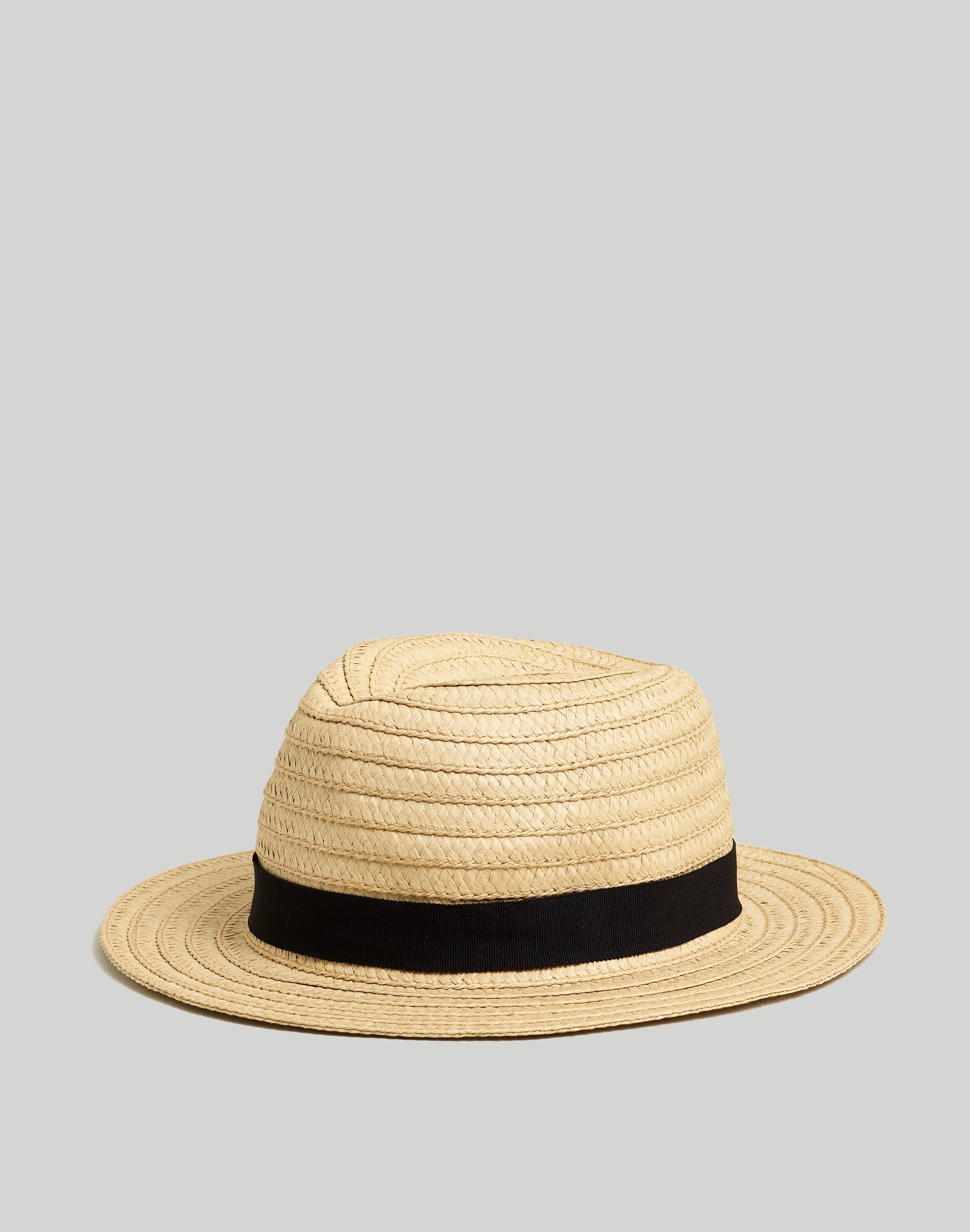 Packable Straw Fedora Hat