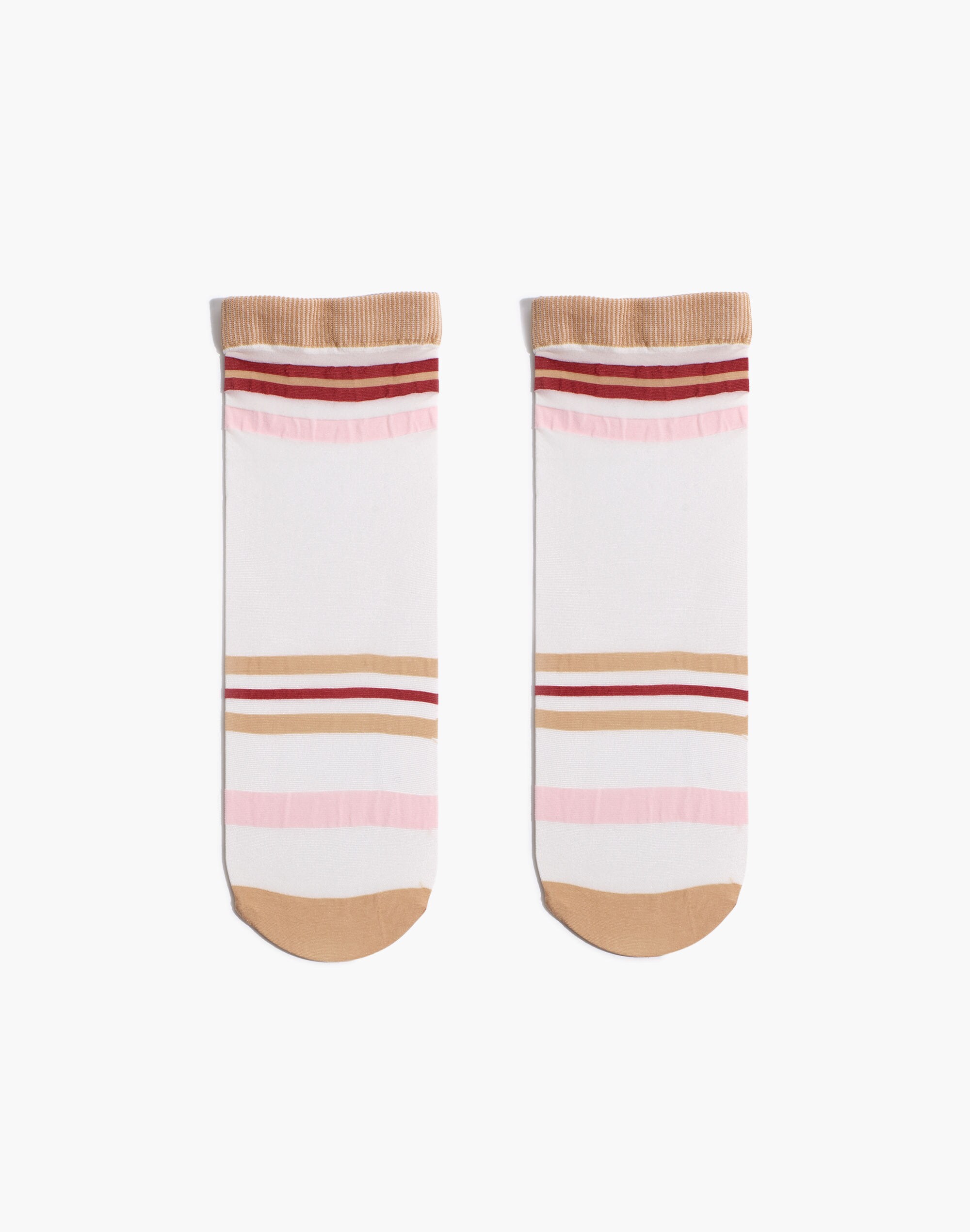 sheer varsity stripe ankle socks