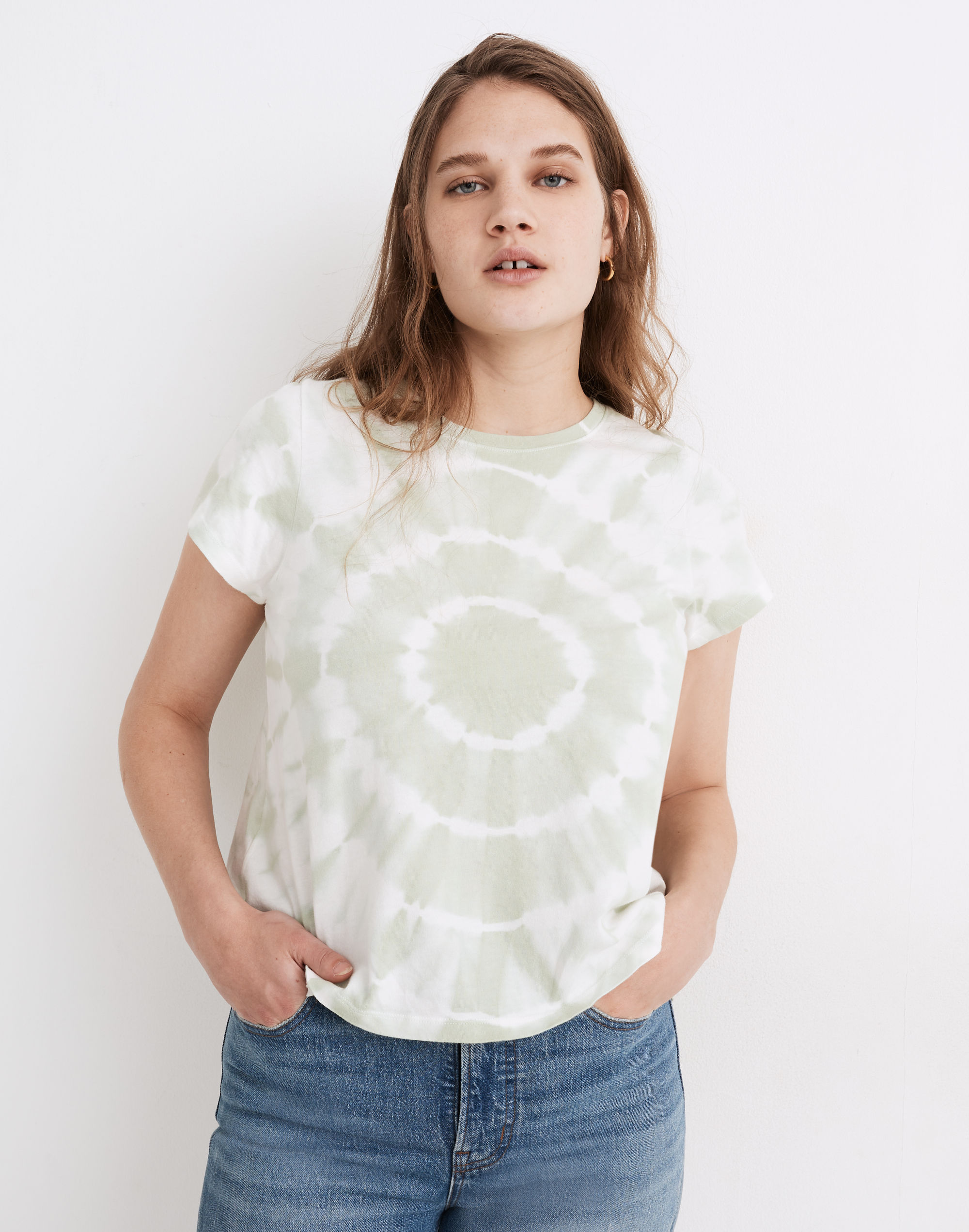 (Re)sourced Cotton Swing Crop Tee in Tie-Dye
