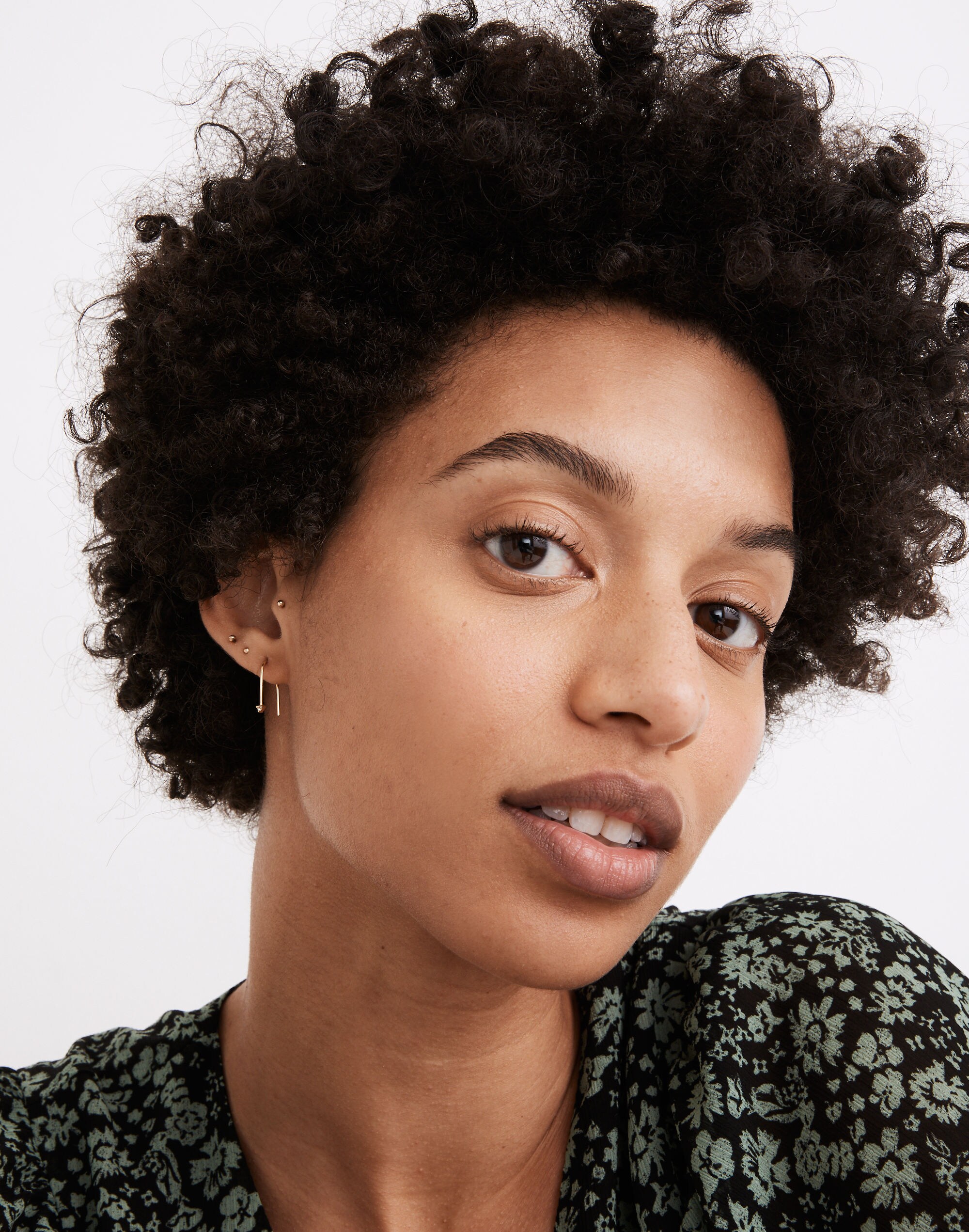 Delicate Collection Demi-Fine 14k Plated White Topaz Threader Earrings