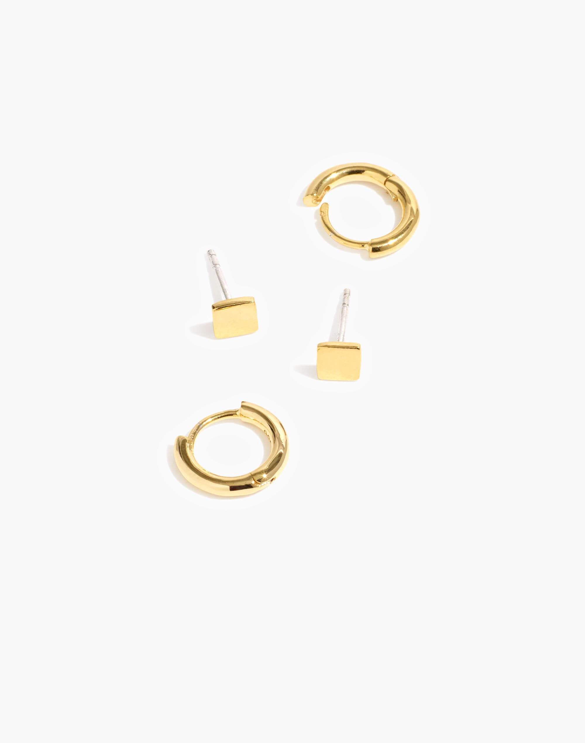 Delicate Collection Demi-Fine 14k Plated Huggie Mini Hoop Earring Set