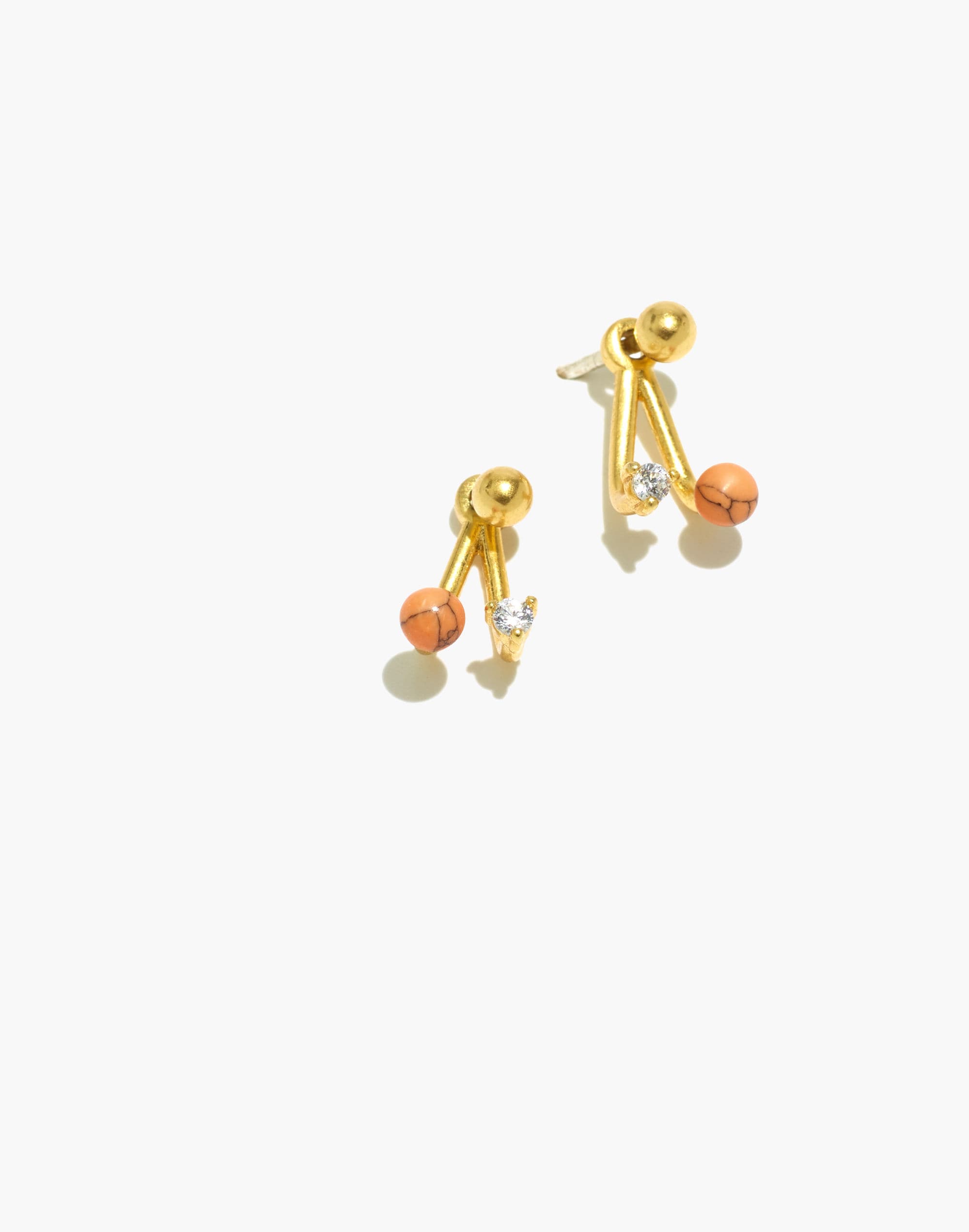 coral ear jacket studs