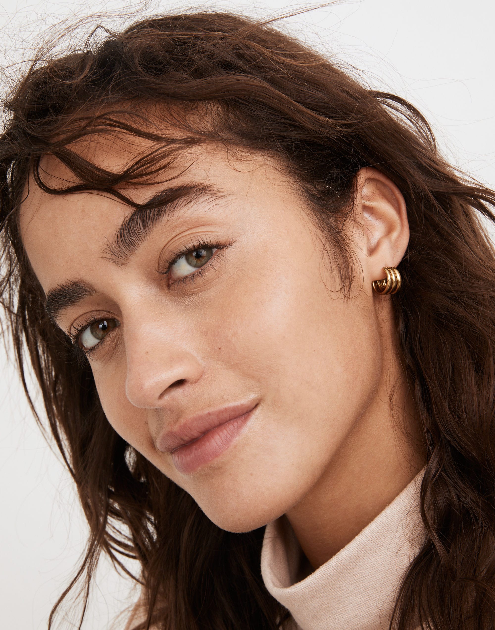 Triad Huggie Hoop Earrings