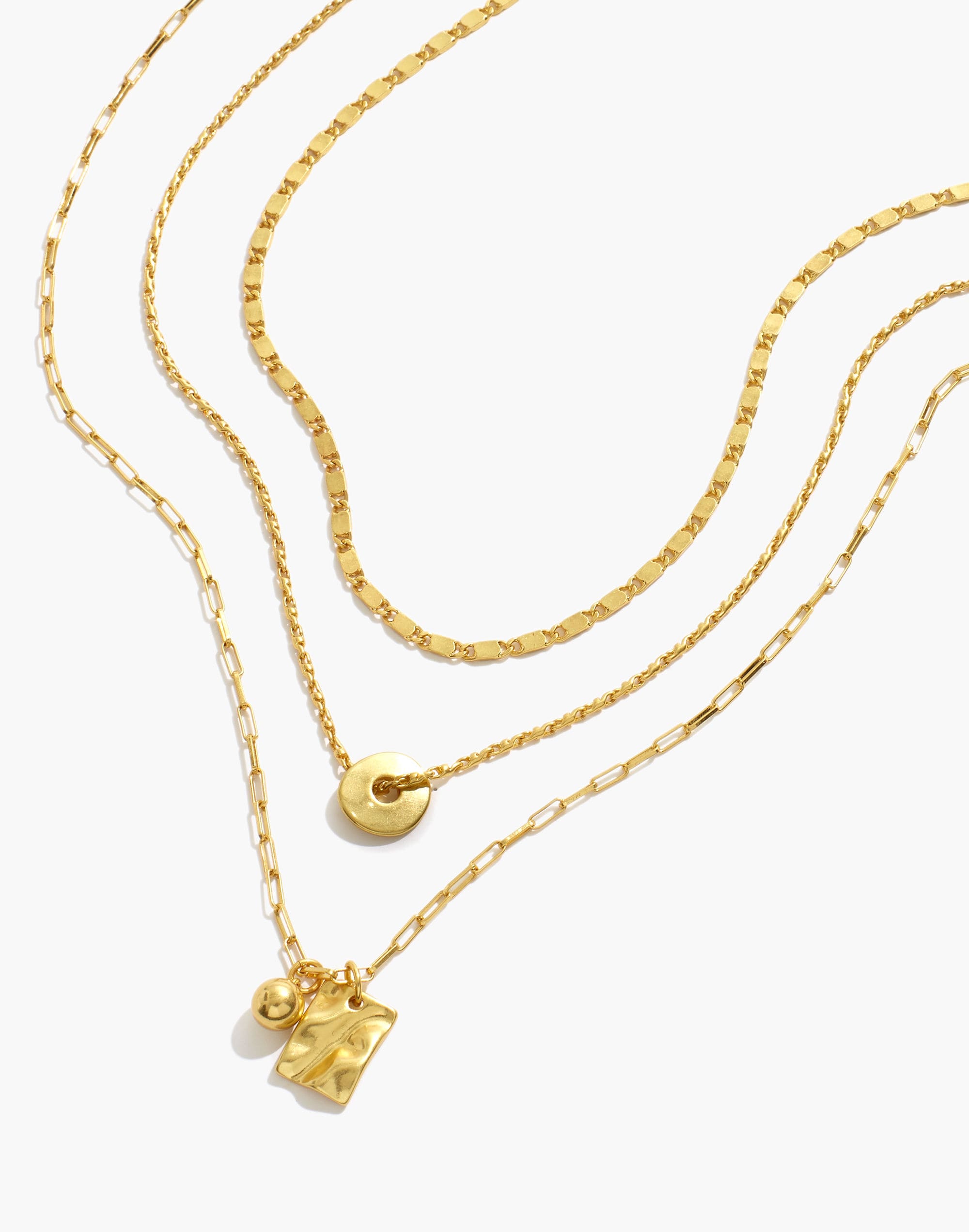 Three-Piece Washer Chain Necklace Set