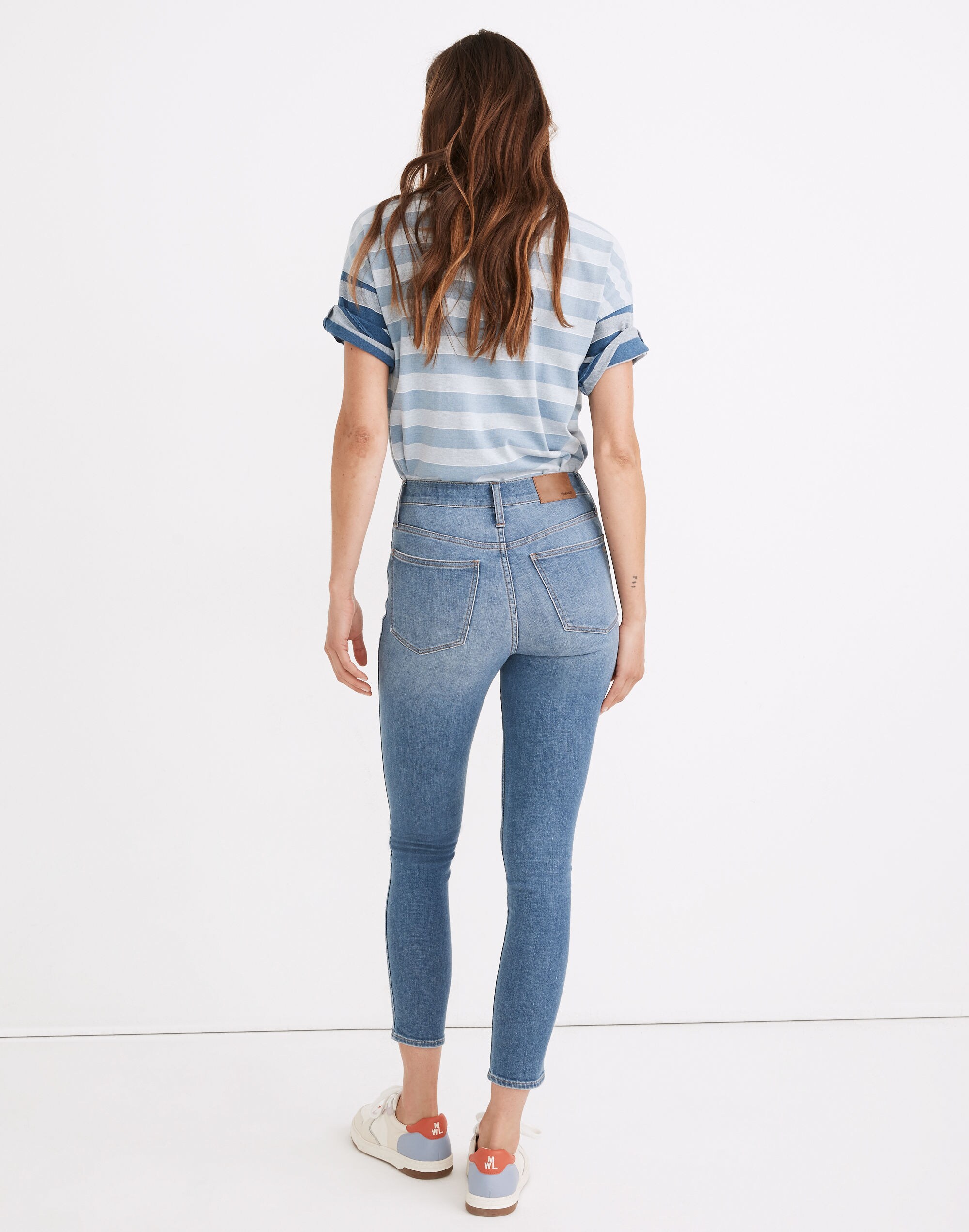 10" High-Rise Skinny Crop Jeans in Welling Wash: Summerweight Edition