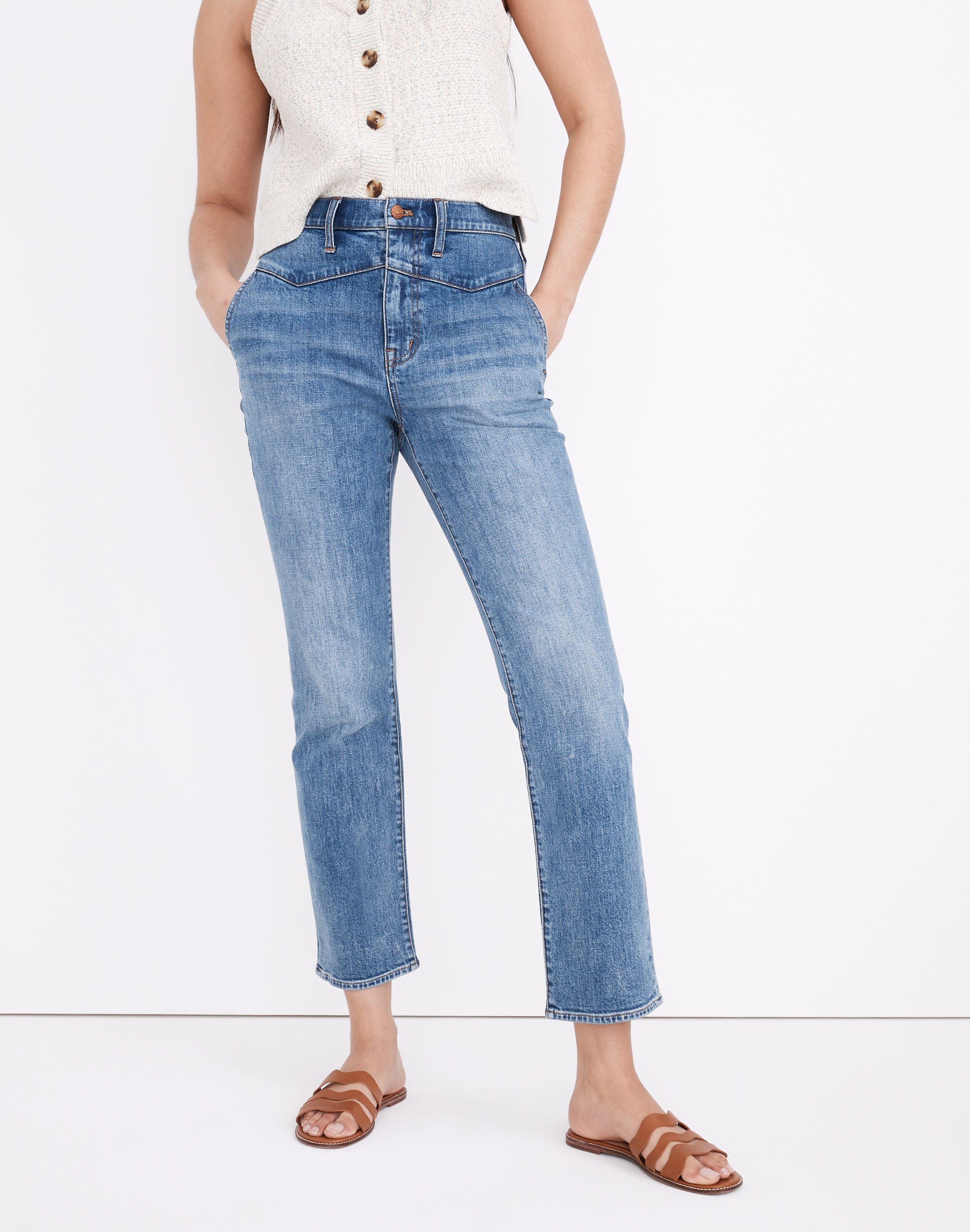 Slim Demi-Boot Jeans in Tracy Wash: Western Yoke Edition