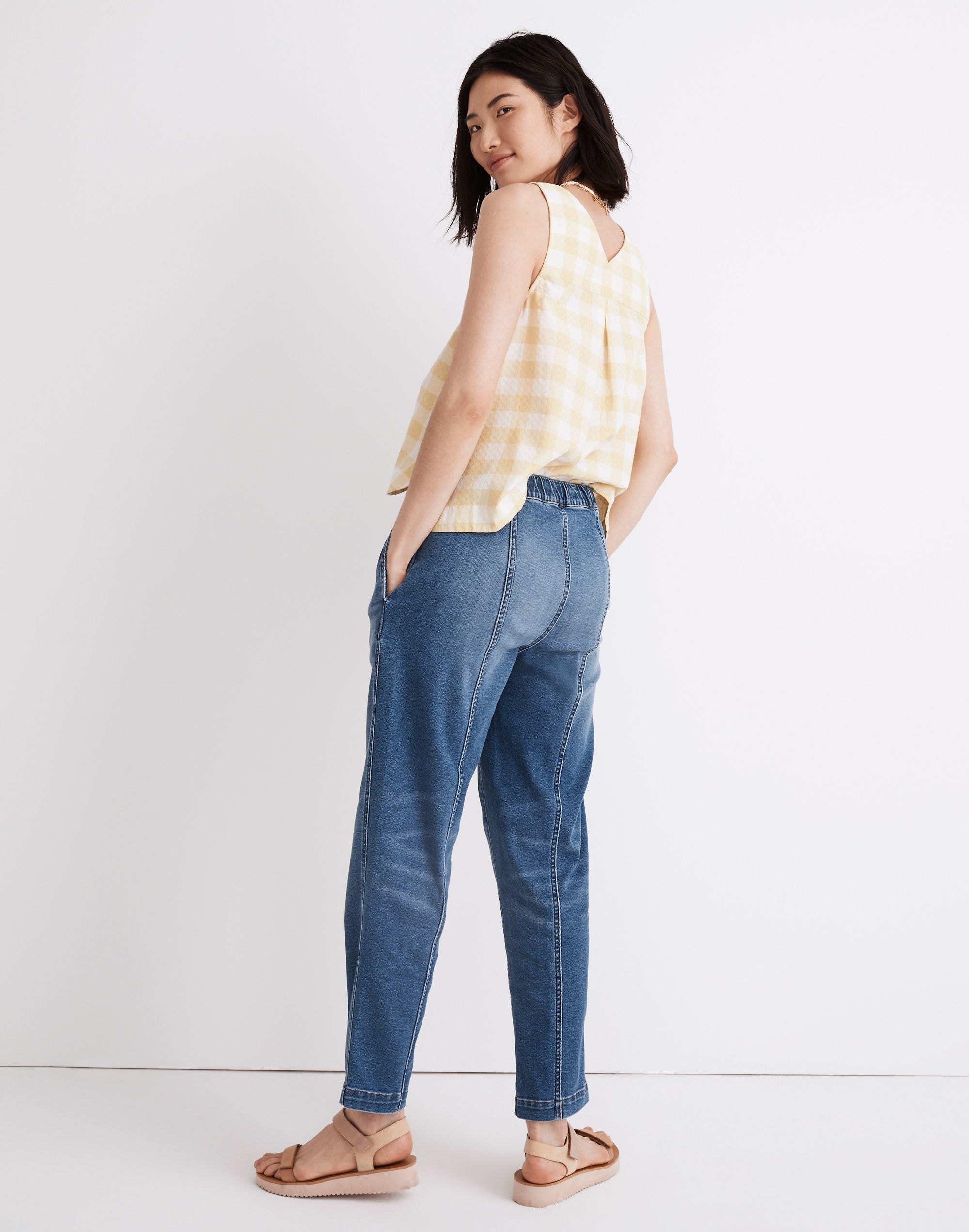 Pull-On Relaxed Jeans in Caville Wash: Seamed Edition