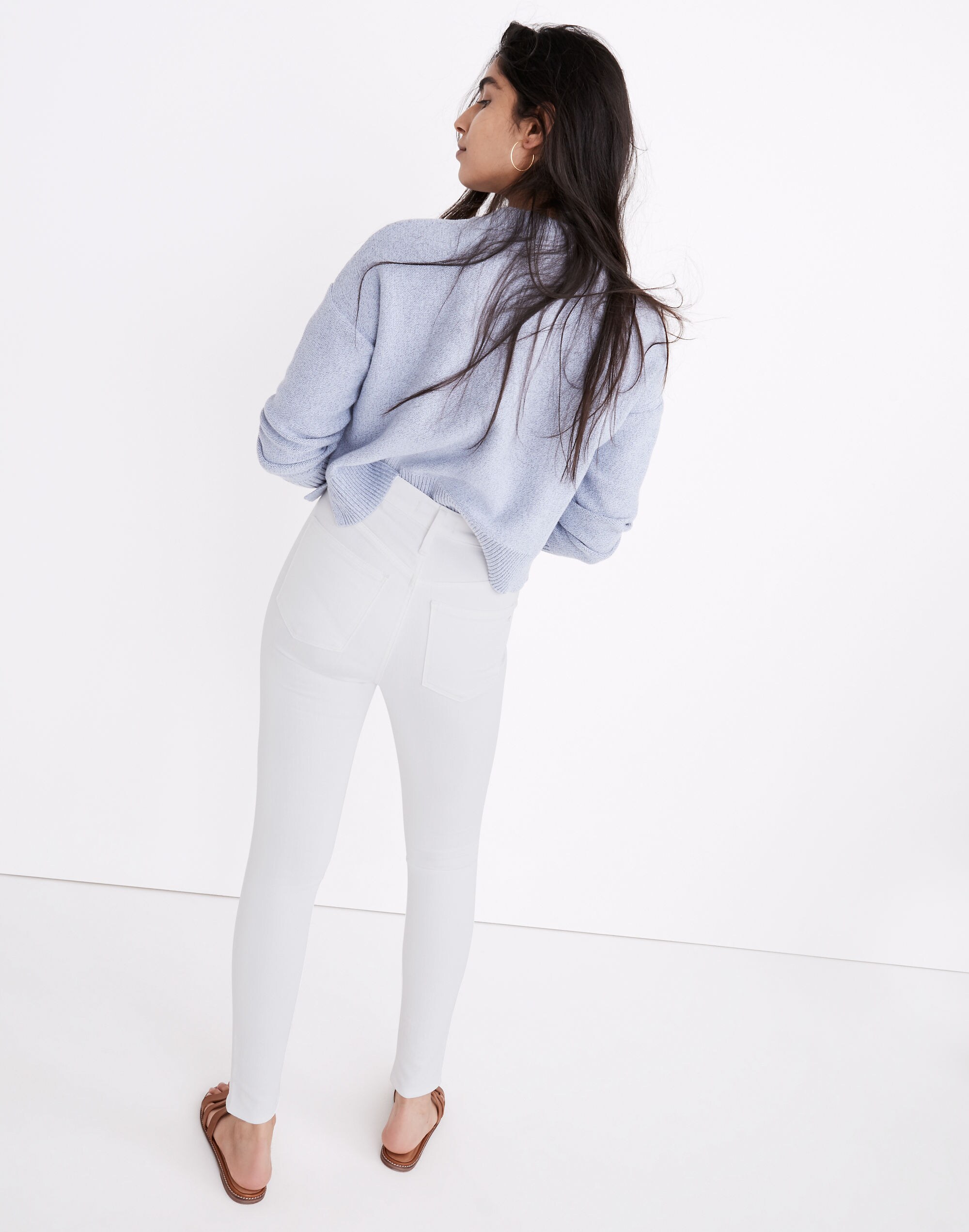 11" High-Rise Skinny Jeans in Pure White