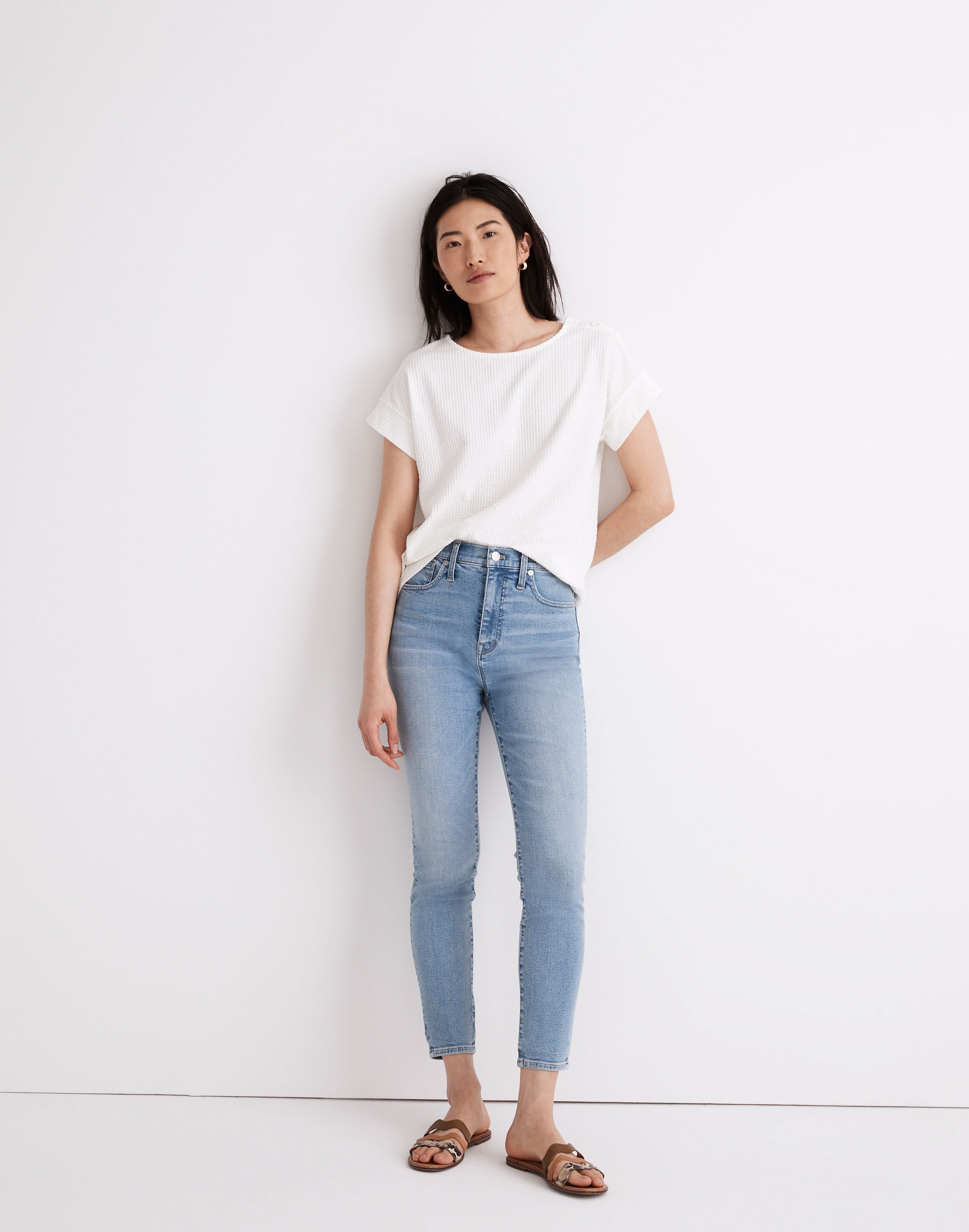 11" High-Rise Skinny Crop Jeans in Webb Wash: TENCEL&trade; Denim Edition