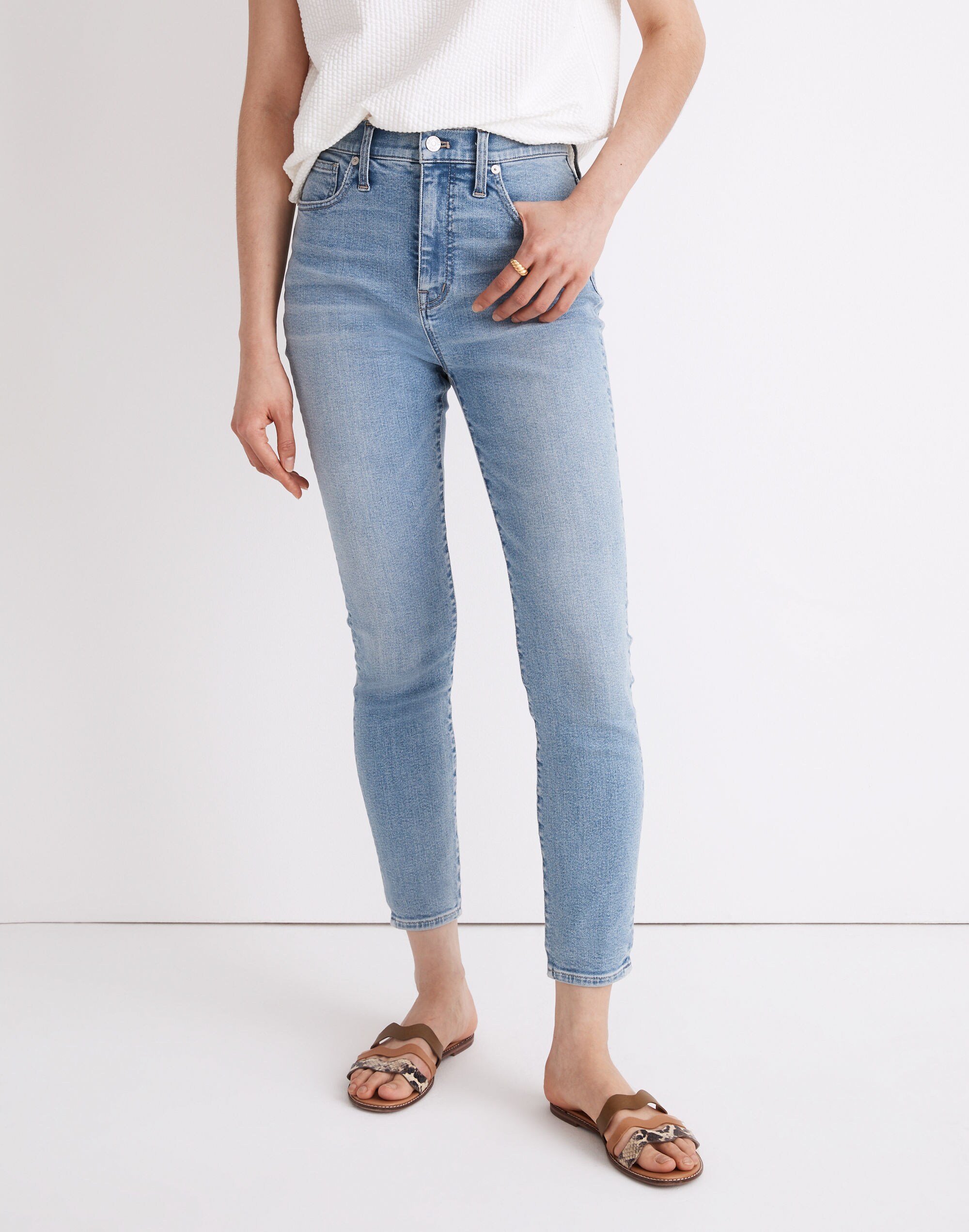 11" High-Rise Skinny Crop Jeans in Webb Wash: TENCEL&trade; Denim Edition