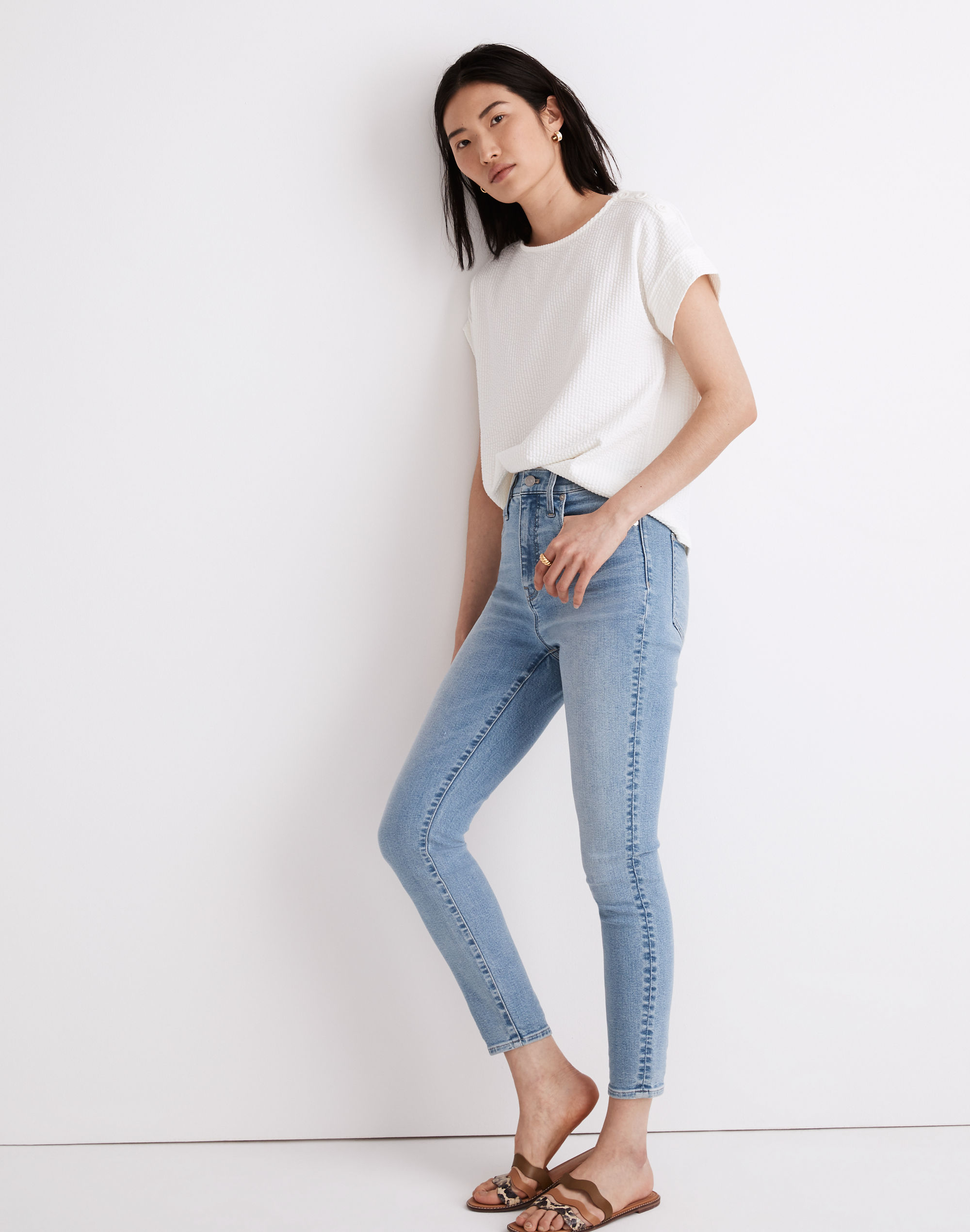 11" High-Rise Skinny Crop Jeans in Webb Wash: TENCEL&trade; Denim Edition