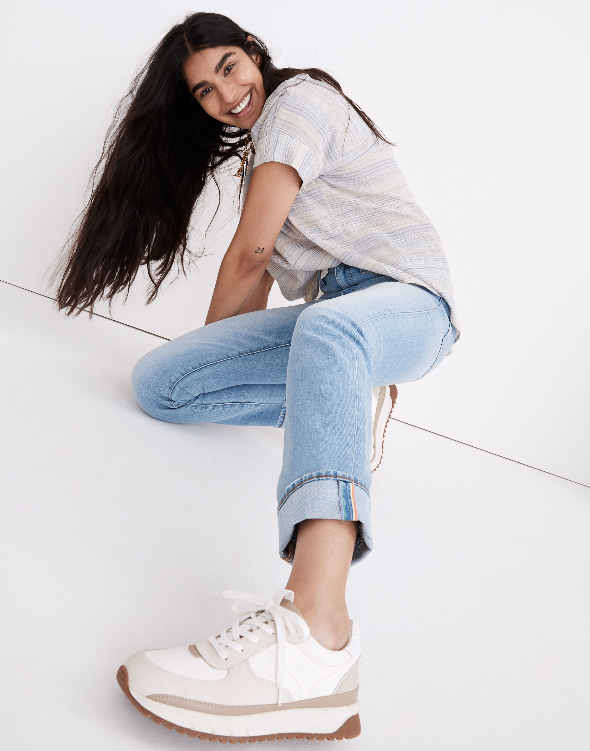 Classic Straight Jeans in Sayles Wash: Pride Rainbow Selvedge Edition